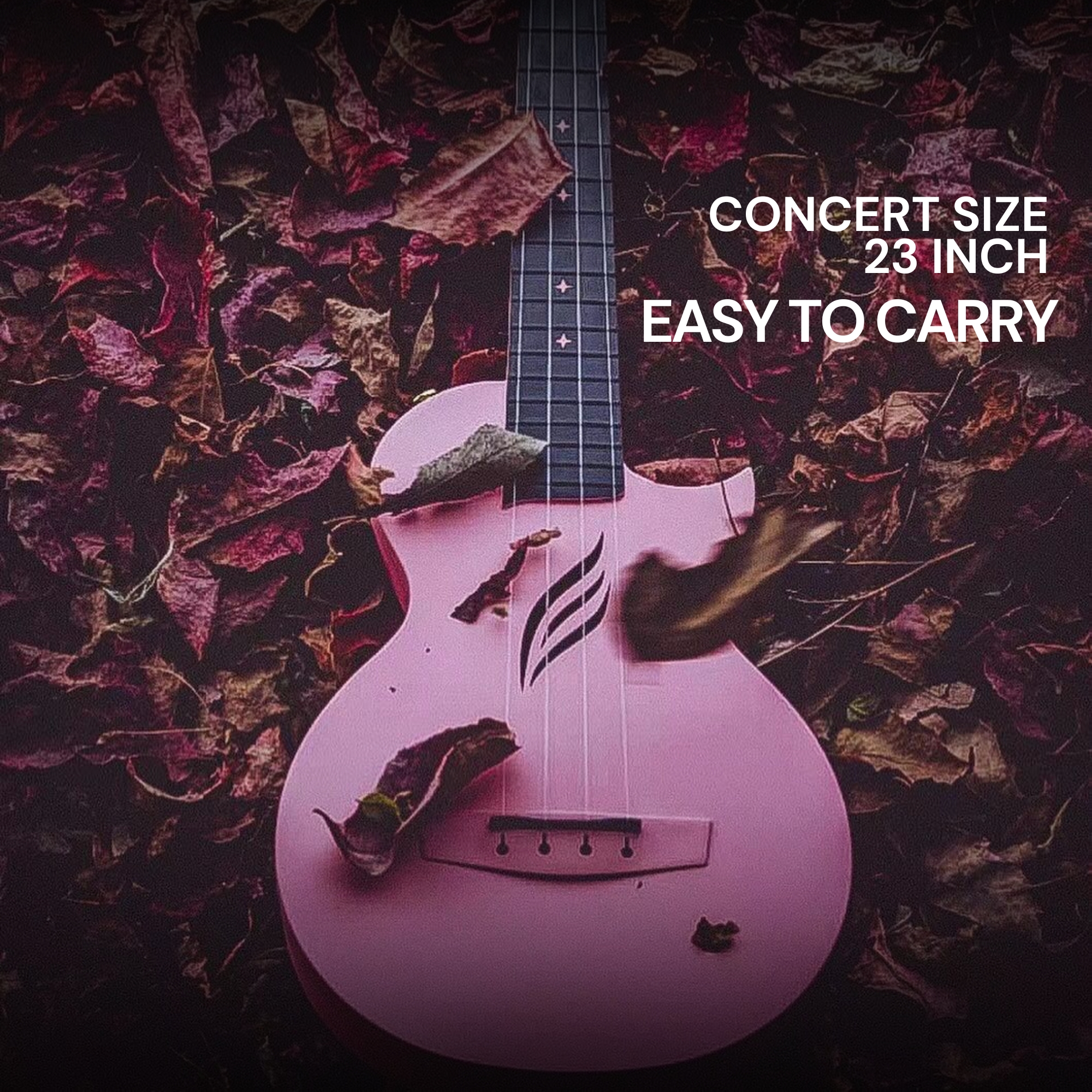 Enya Concert Nova U Carbon Fiber Travel Ukulele-Pink Matt