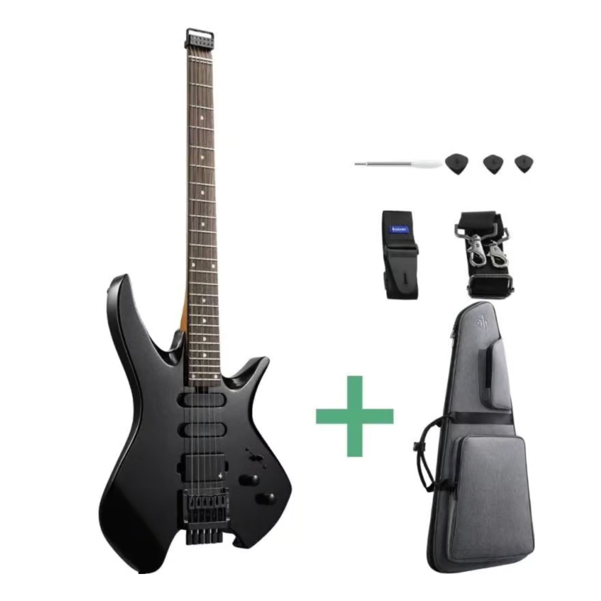 Donner HLX 500 Headless Electric Guitar Black