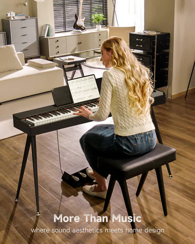 Donner Oura S100 Home Digital Piano with 88 Key Graded Hammer Weighted Keyboard for Beginner Boasts Bluetooth 3 Original MIDI Demos Local Off Function 2 10 W USB-MIDI Piano Three Pedal Black