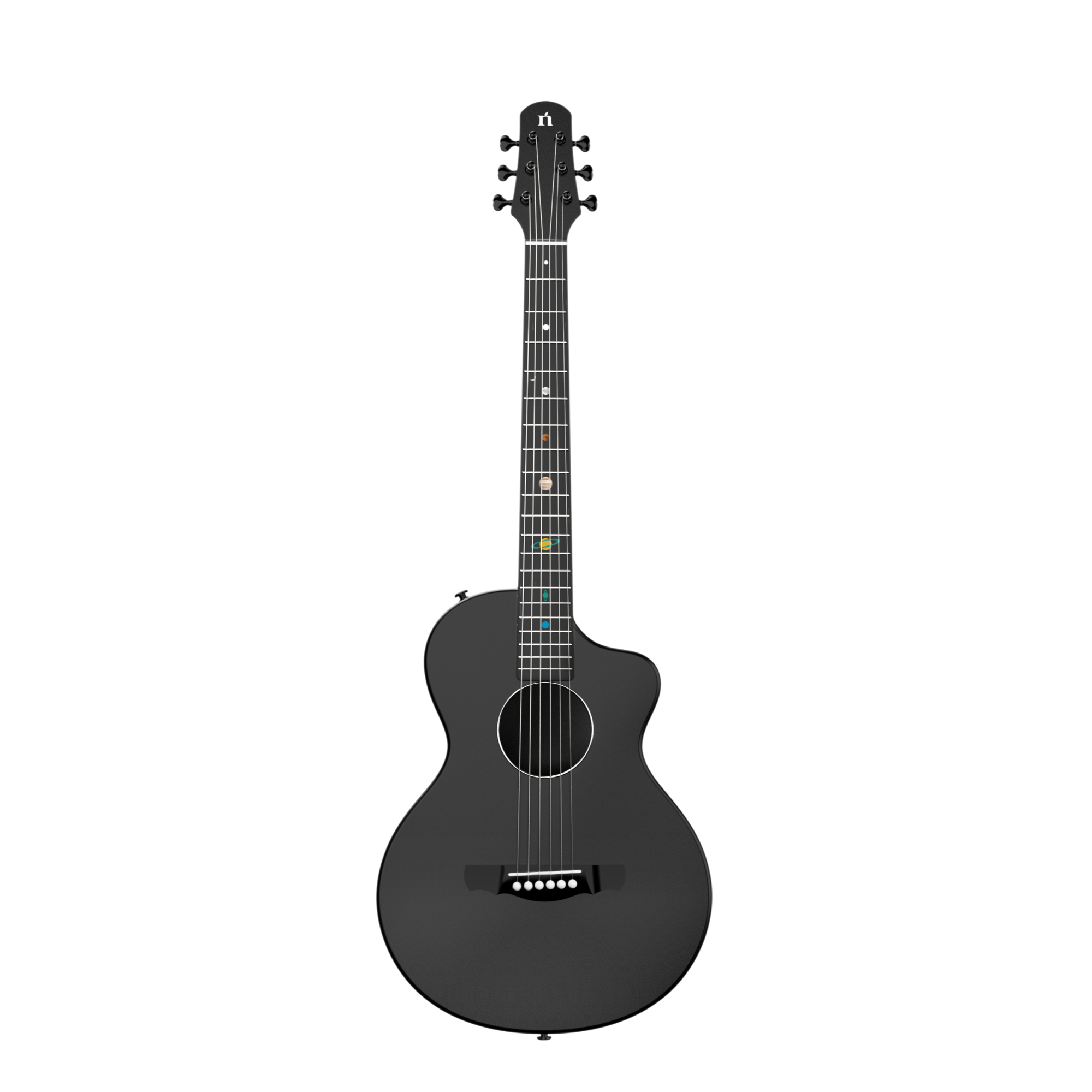 Natasha Asteroid Carbon Fibre 38 Acoustic Guitar with Bag - Cosmic Black