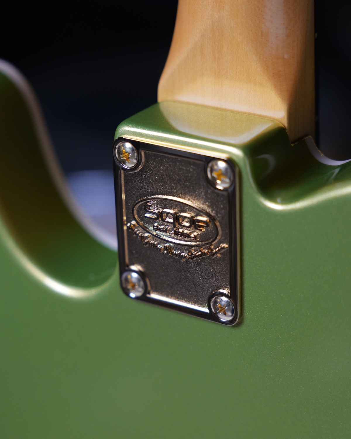 SQOE SETL1000FR  Lime green Premium Custom Telecaster with Bigsby Tremolo  ABS Case