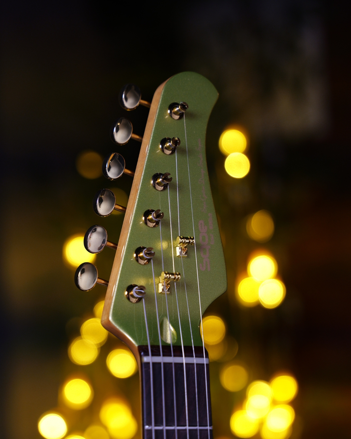 SQOE SETL1000FR Lime green Premium Custom Telecaster with Bigsby Tremolo ABS Case