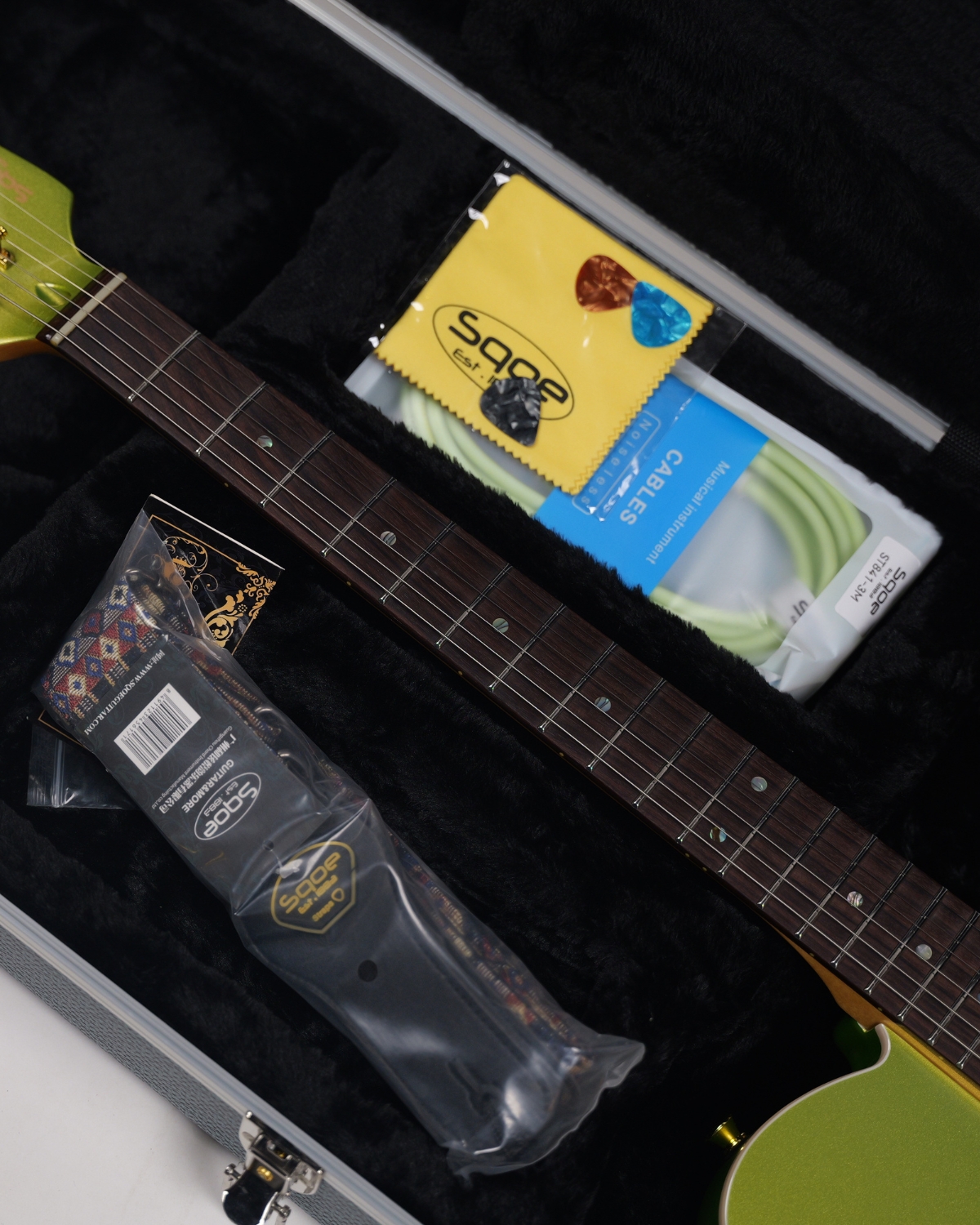 SQOE SETL1000FR  Lime green Premium Custom Telecaster with Bigsby Tremolo  ABS Case