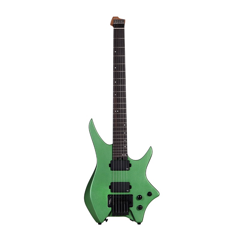 HEX N500S Headless Guitar Metallic Emerald Green Active Pickups Stainless Frets