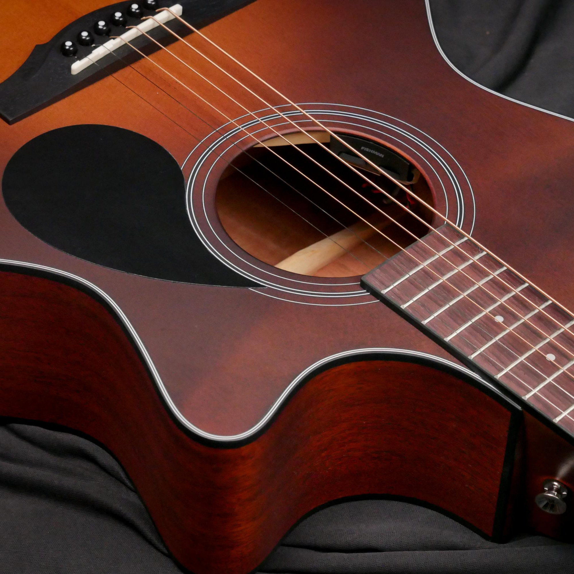 Kepma F0-BE Phoenix Series Solid Top with Fishman sonitone Semi-Acoustic Guitar - Cherry Red Matt