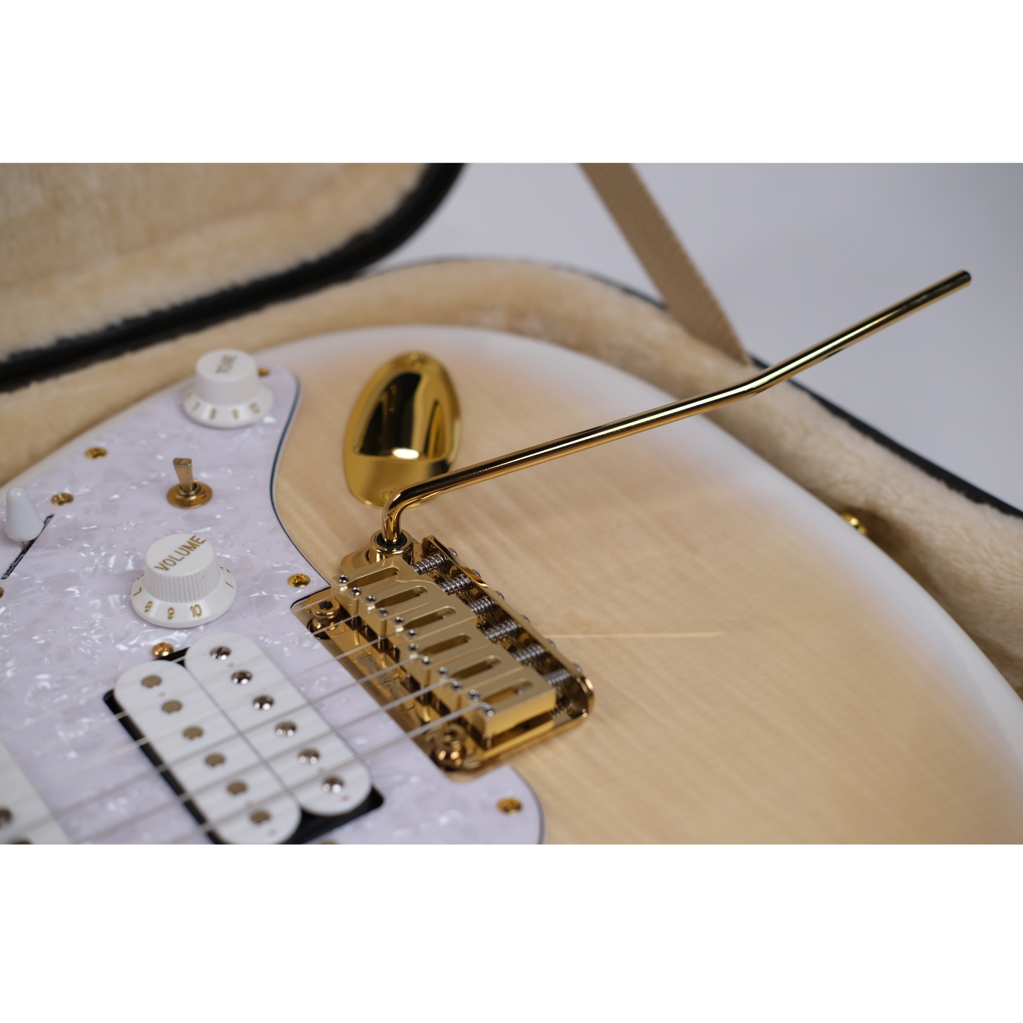 SQOE SEST900 alnico 5 HSS Flame maple top - Solar flare