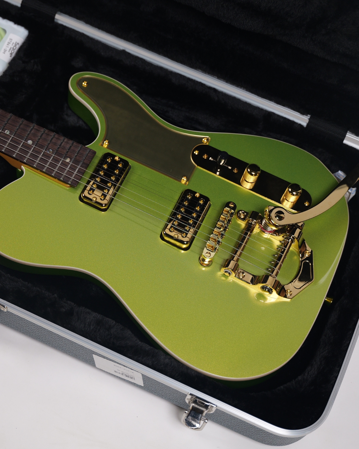 SQOE SETL1000FR  Lime green Premium Custom Telecaster with Bigsby Tremolo  ABS Case