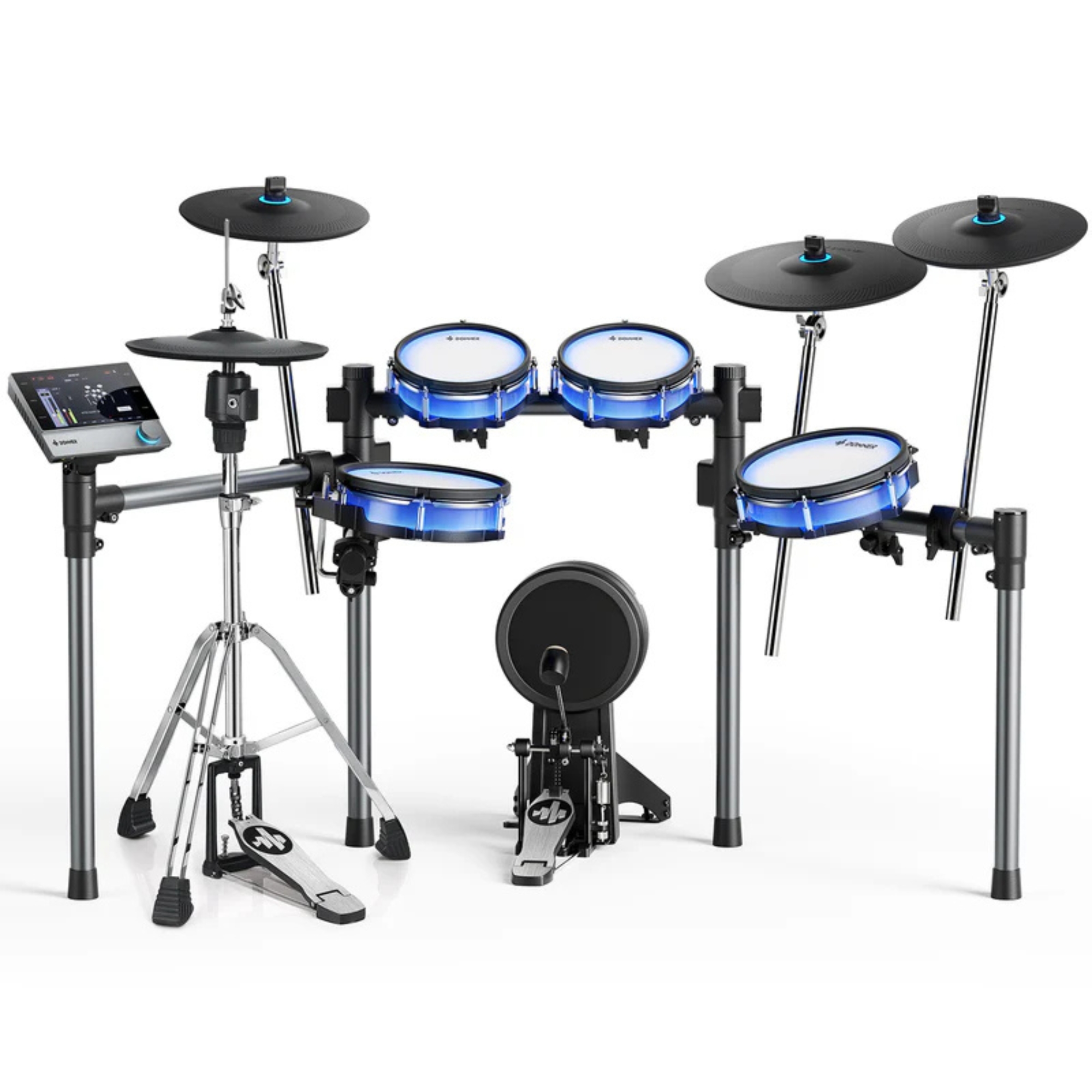 Donner Back Beat Pro Electronic Drum Set - 7 touch screen 1100 sounds 100 kits built-in USB recording