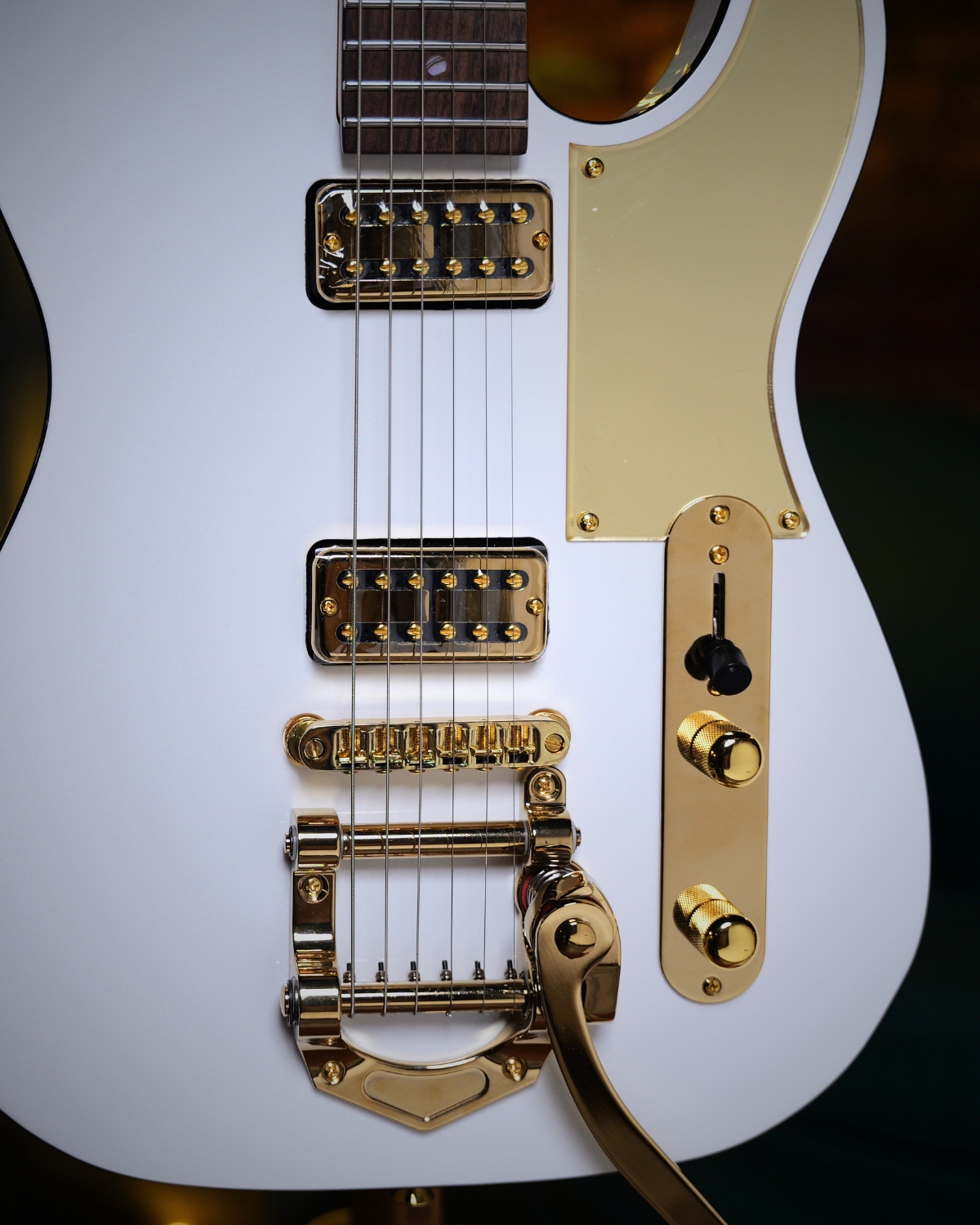 SQOE SETL1000FR  Pearl white Premium Custom Telecaster with Bigsby Tremolo  ABS Case