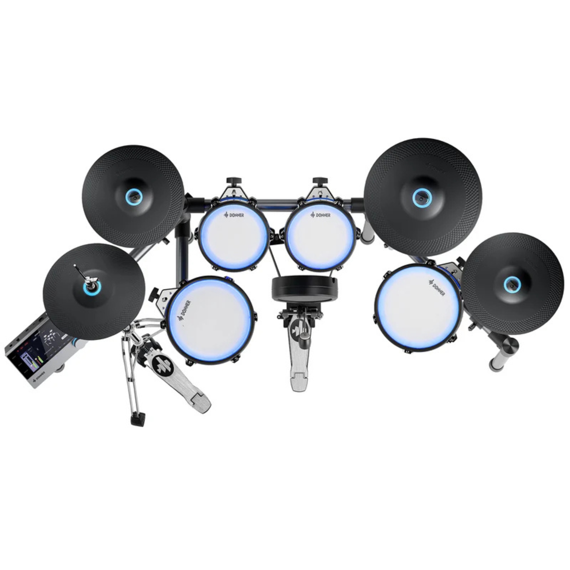 Donner Back Beat Pro Electronic Drum Set - 7 touch screen 1100 sounds 100 kits built-in USB recording