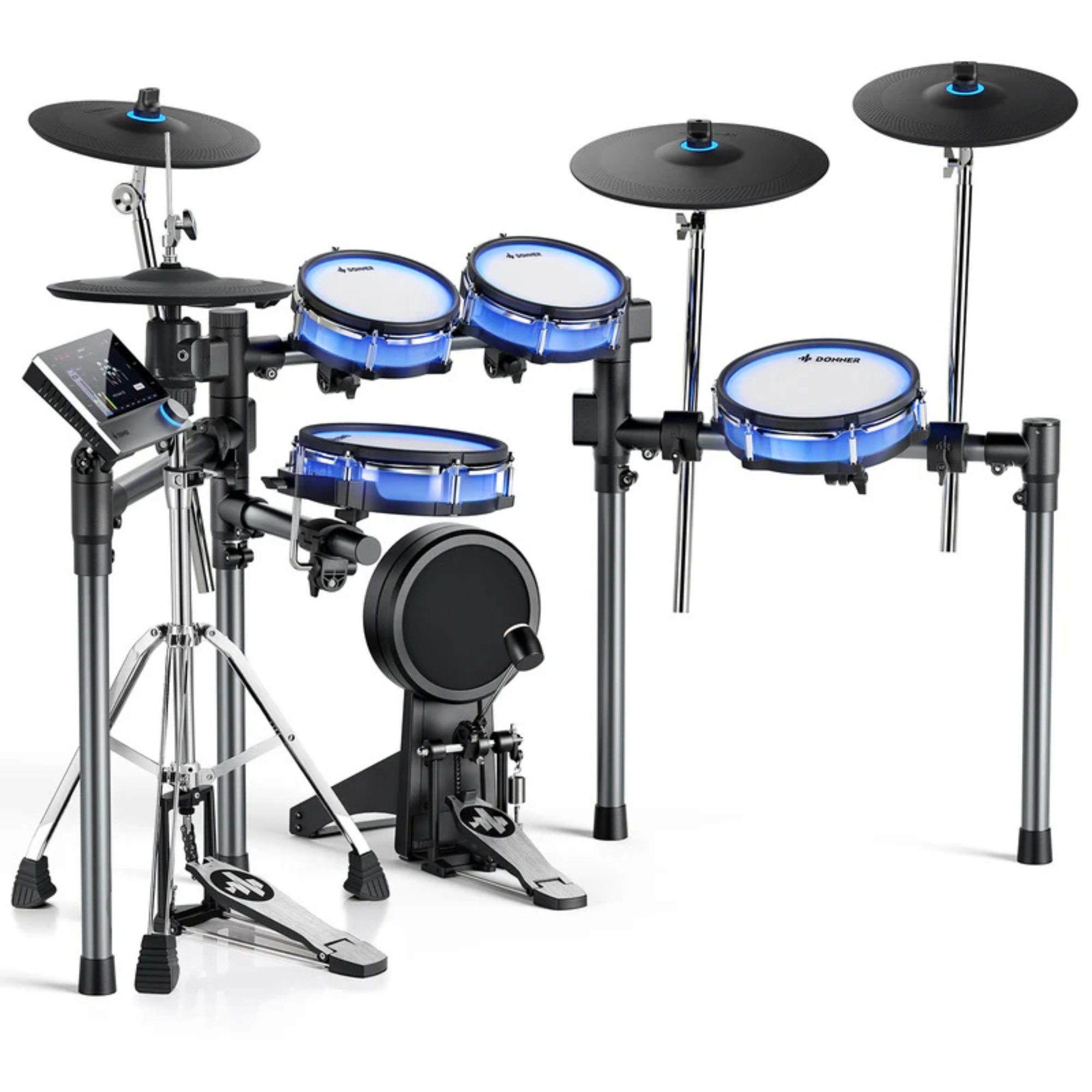 Donner Back Beat Pro Electronic Drum Set - 7 touch screen 1100 sounds 100 kits built-in USB recording