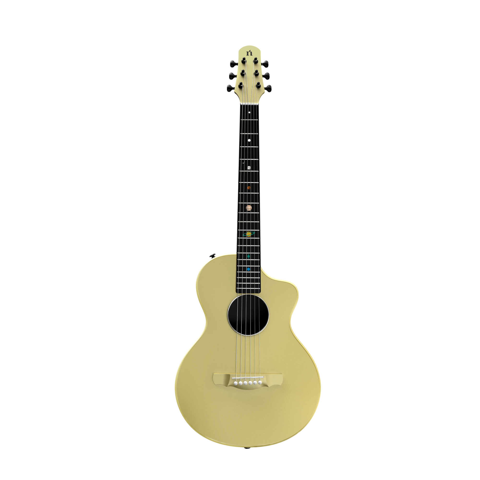 Natasha Asteroid Carbon Fibre 38 Acoustic Guitar with Bag - Glaze Gold