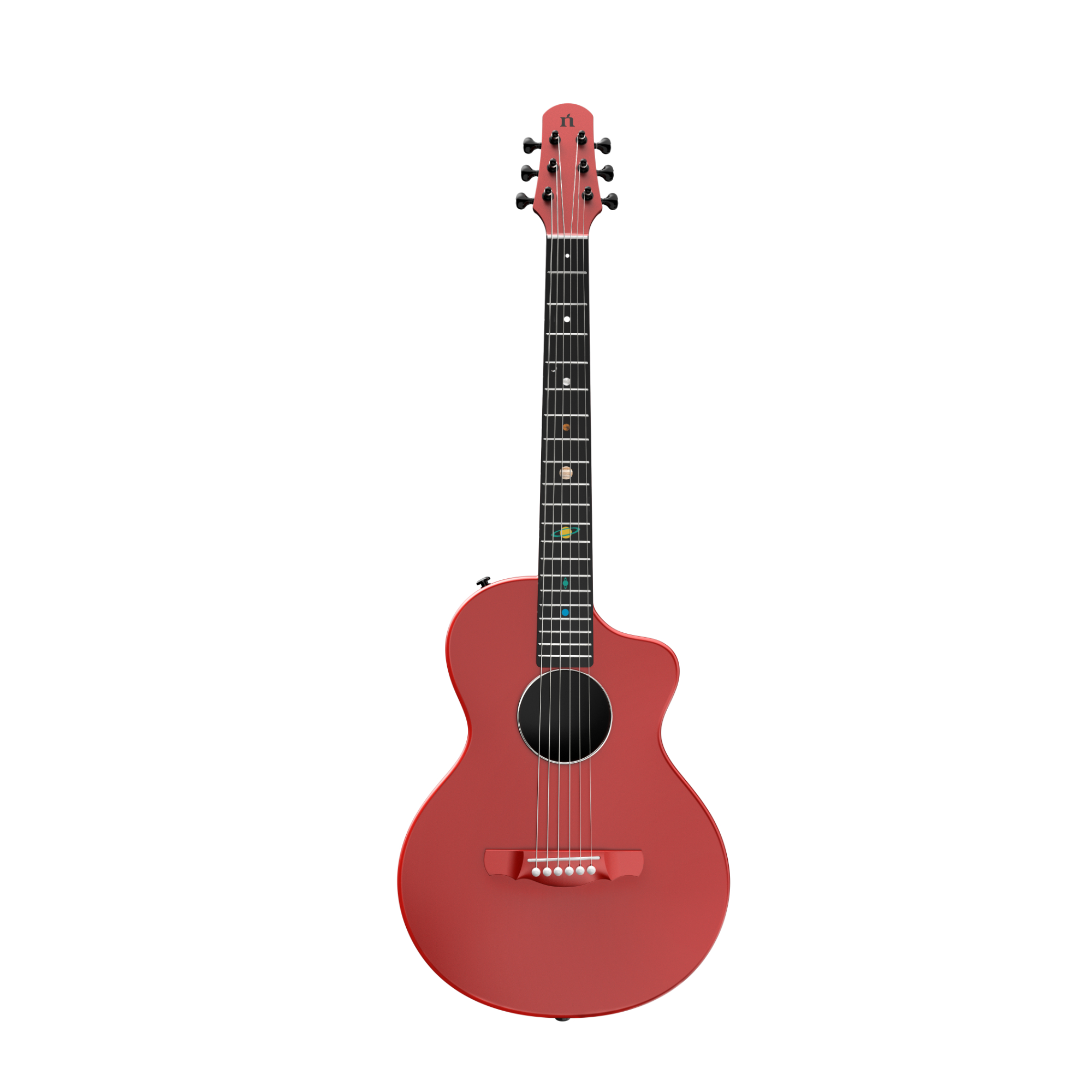 Natasha Asteroid Carbon Fibre 38 Acoustic Guitar with Bag - Imperial Red