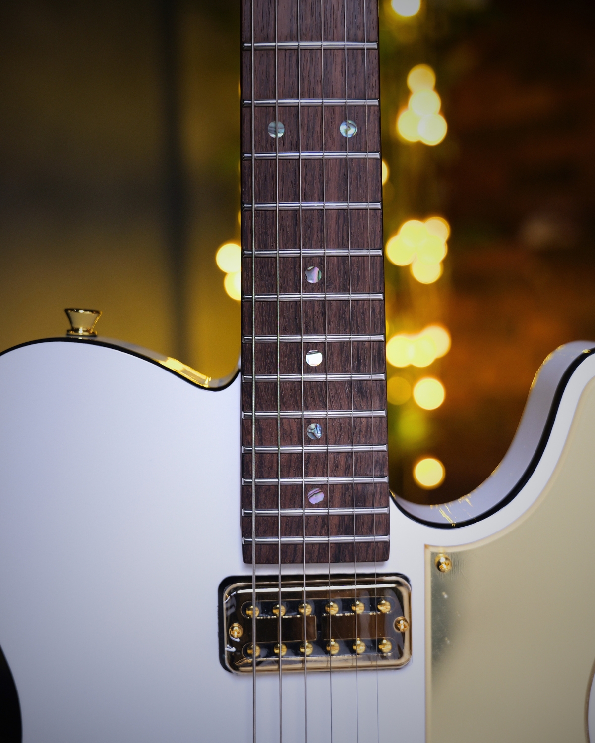 SQOE SETL1000FR  Pearl white Premium Custom Telecaster with Bigsby Tremolo  ABS Case