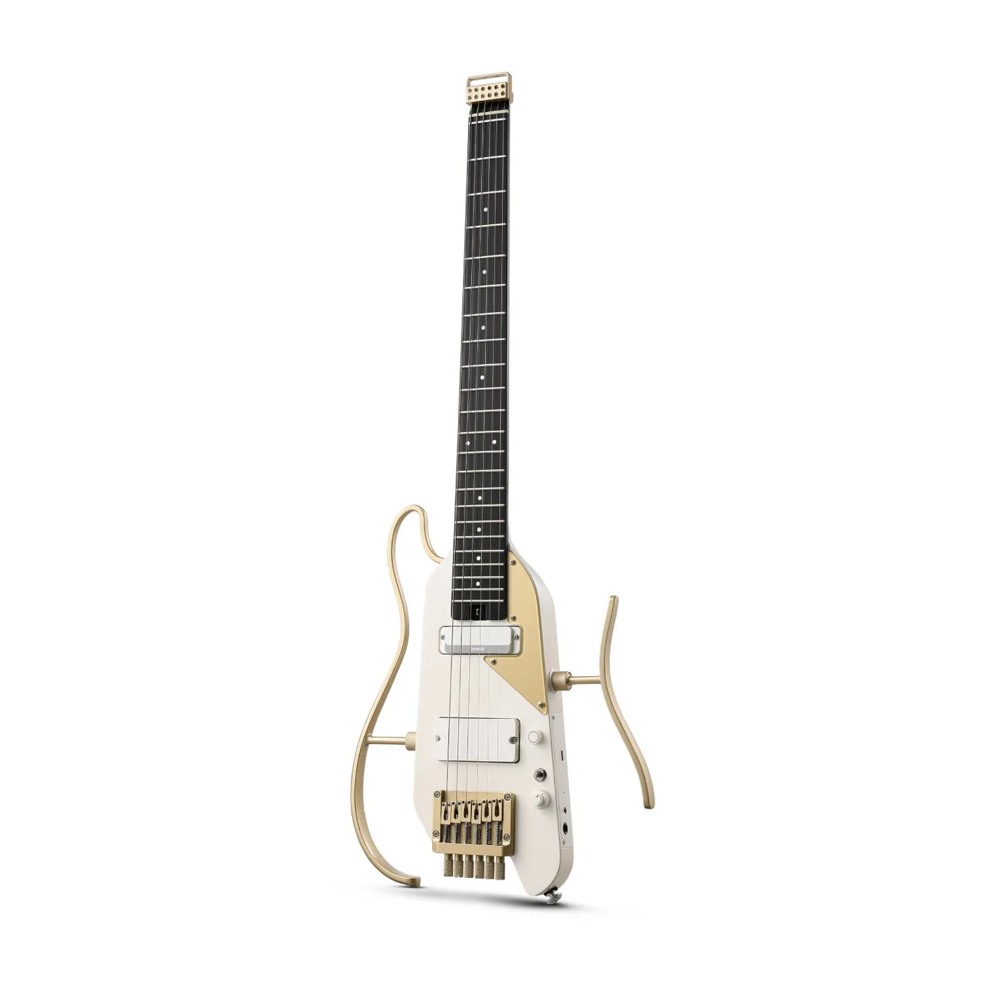 Donner HUSH X PRO white luxe Electric Guitar Kit - Smart Travel Guitar with Dozens of Preset Combinations 7 Tone Sim Options