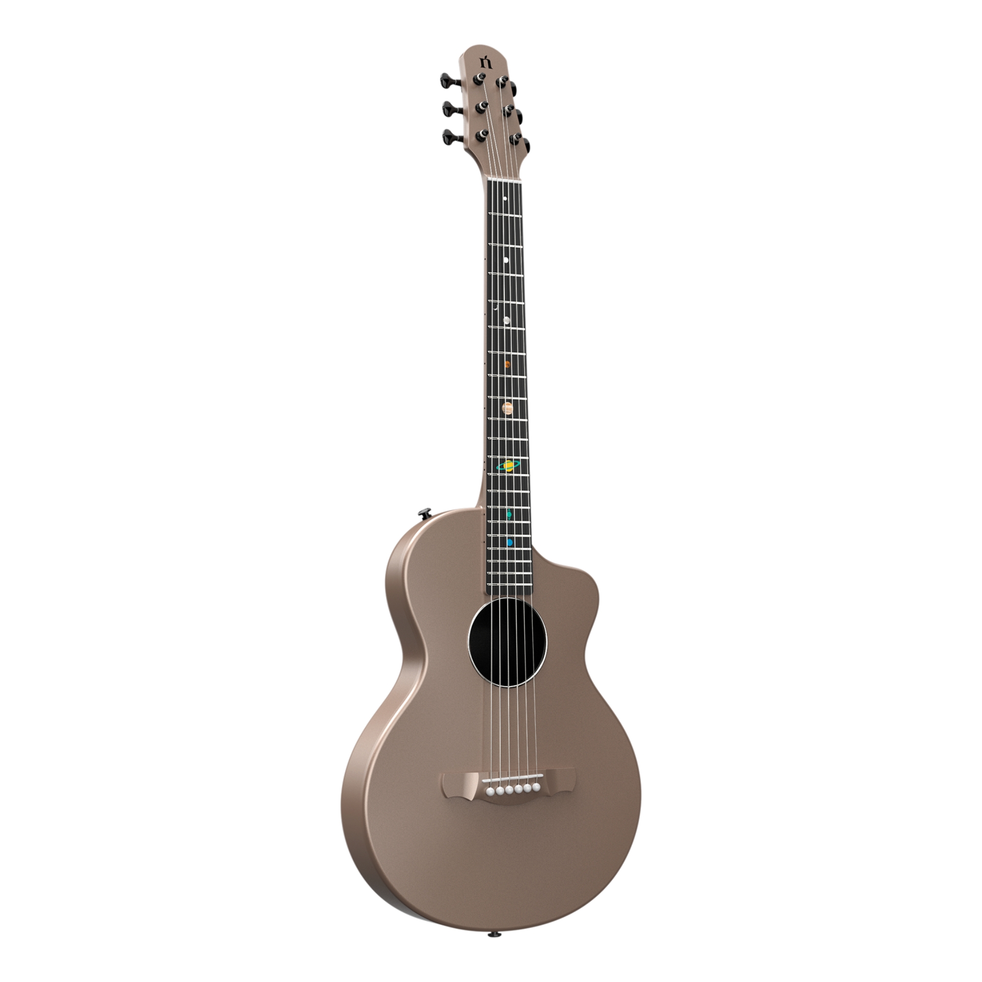 Natasha Asteroid Latte transacoustic OS1 Steel String carbon fibre guitar