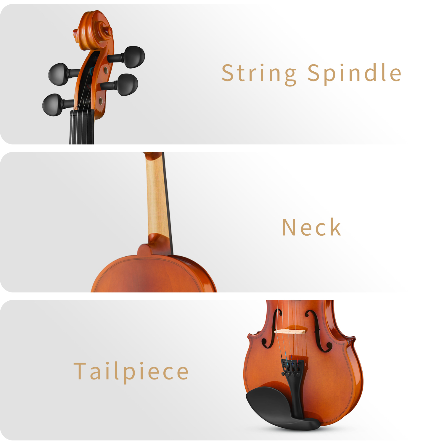 Eastar Violin EVA2 44 Full Size for Adults Violin Set for Beginners with Hard Case Rosin Shoulder Rest Bow and Extra Strings Imprinted Finger Guide on Fingerboard