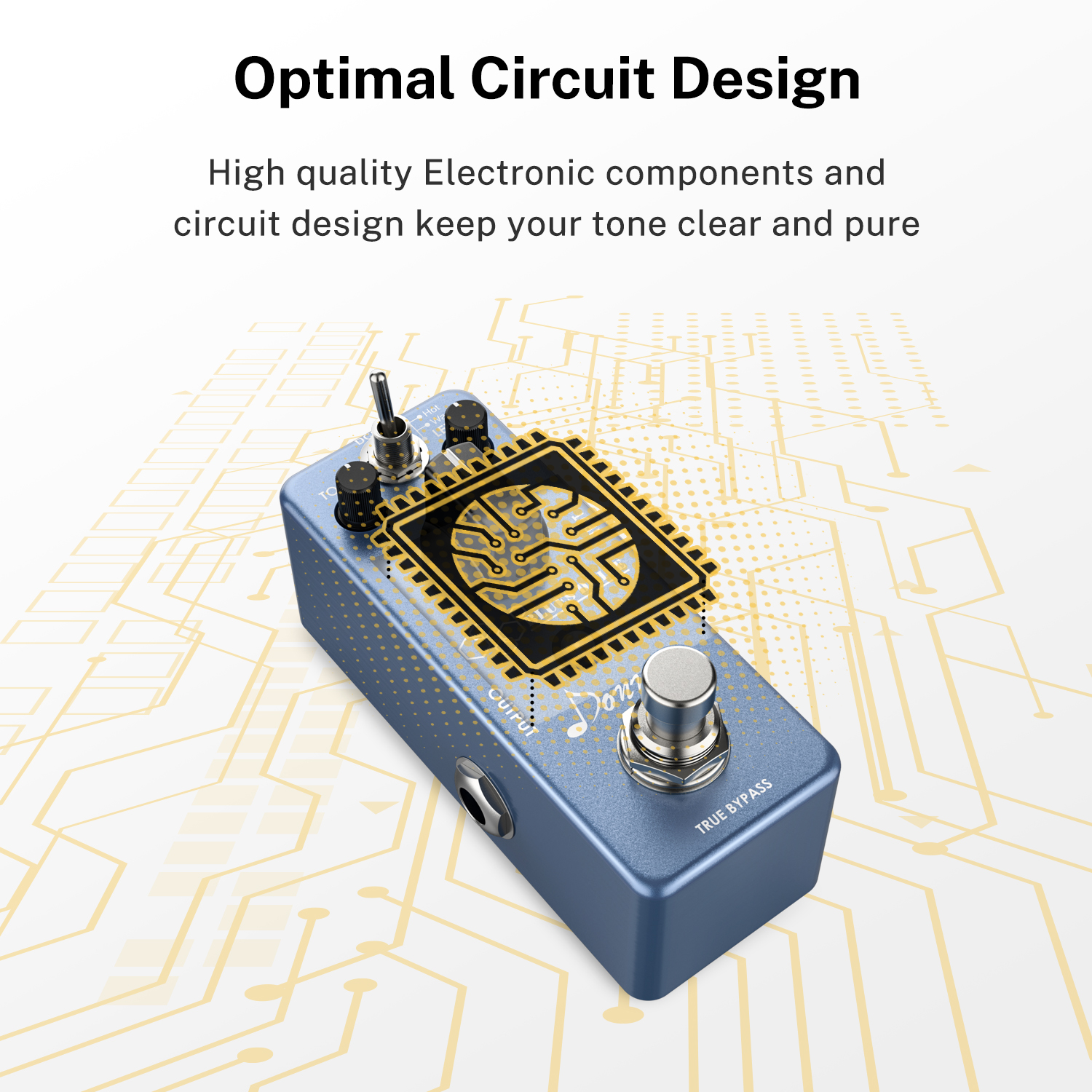 Donner Blues Drive Classical Electronic Vintage Overdrive Effect Pedal True Bypass WarmHot Modes