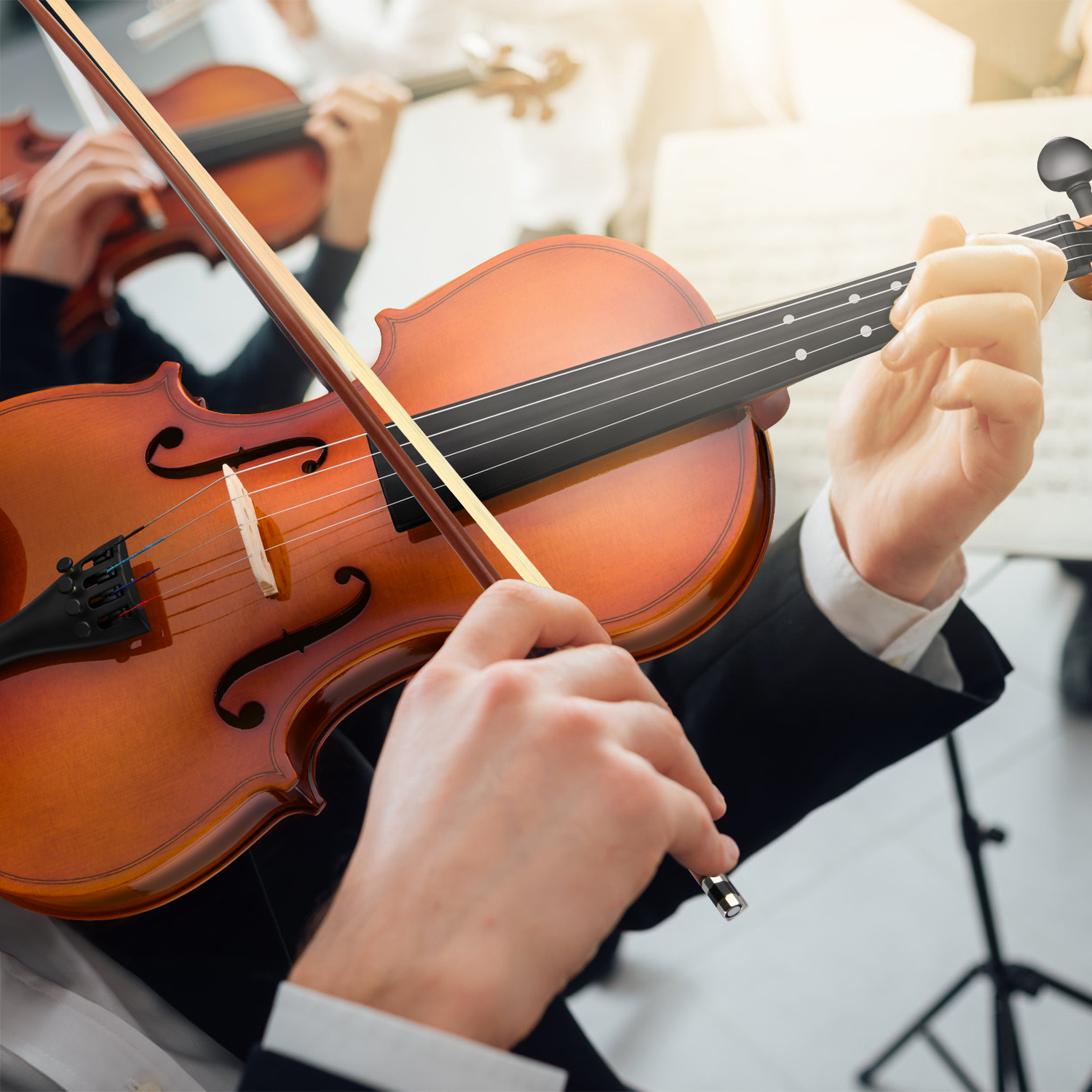 Eastar Violin EVA2 44 Full Size for Adults Violin Set for Beginners with Hard Case Rosin Shoulder Rest Bow and Extra Strings Imprinted Finger Guide on Fingerboard