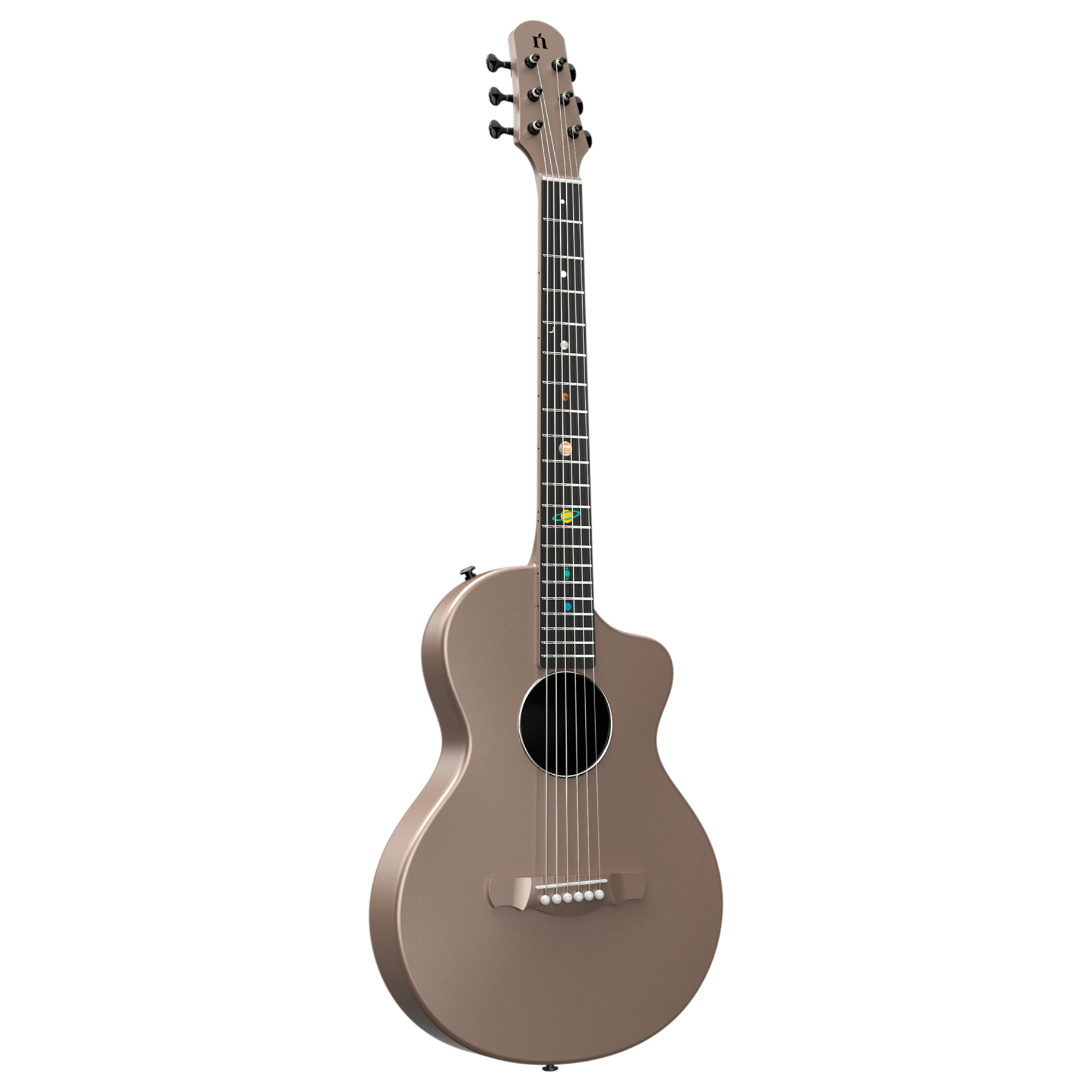 Natasha Asteroid Carbon Fibre 38 Acoustic Guitar with Bag - Latte