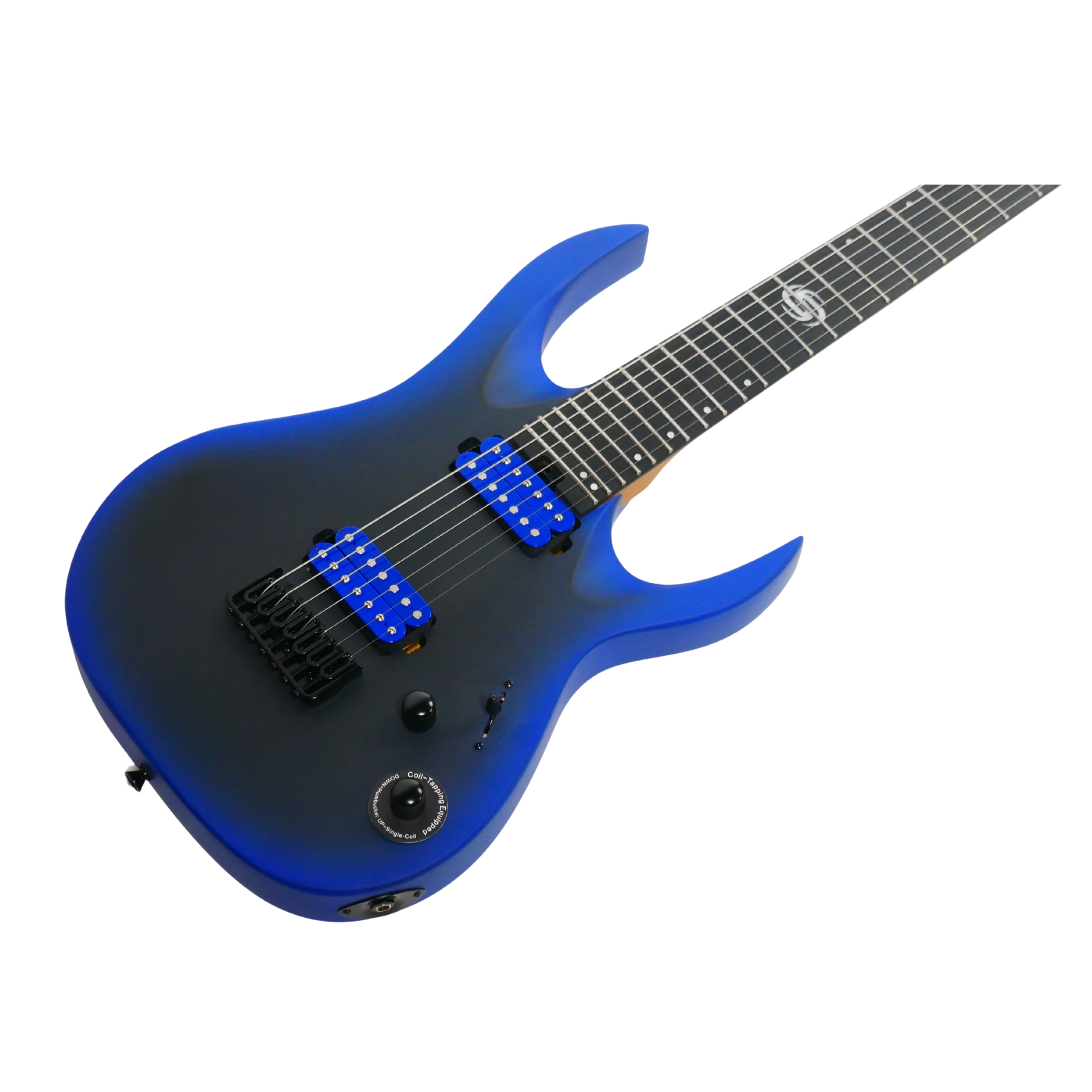 SQOE SEIB7S Cosmic Wave roasted maple neck and fingerboard detail