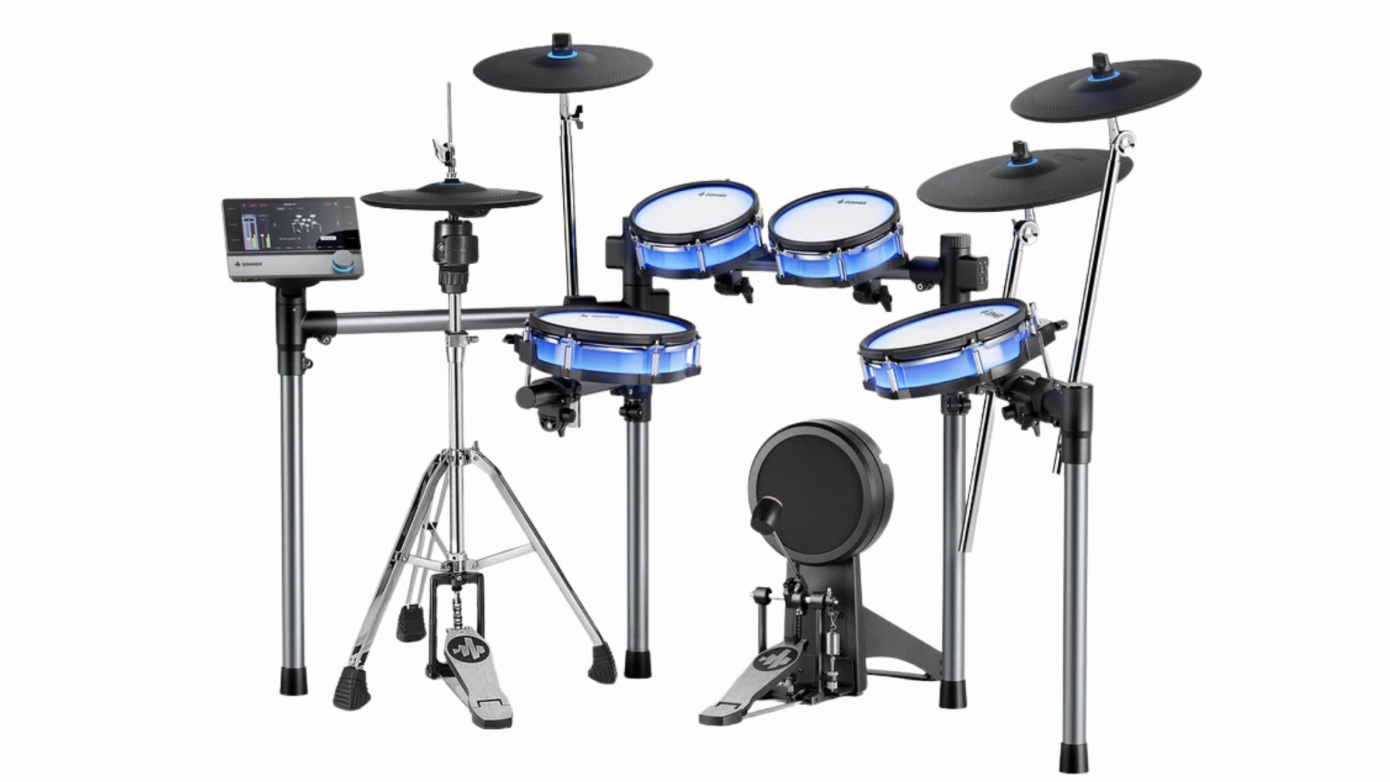 Donner Back Beat Pro Electronic Drum Set - 7 touch screen 1100 sounds 100 kits built-in USB recording