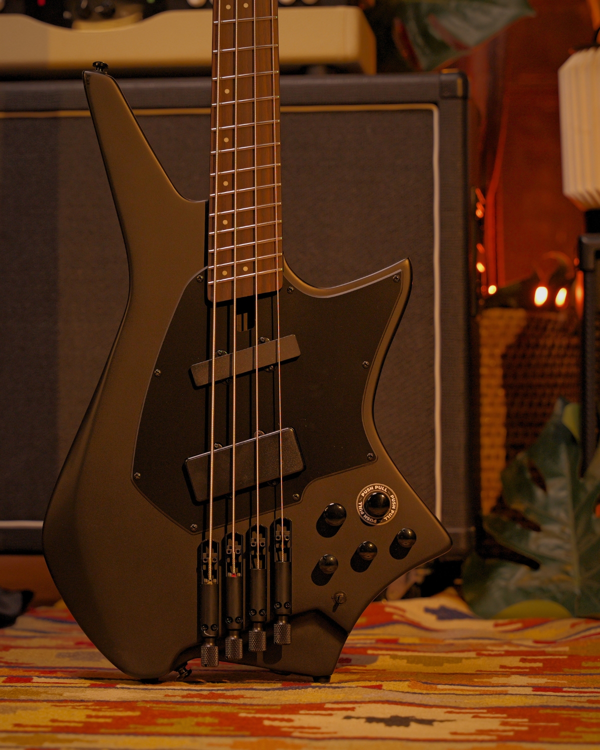 HEX ZB400 Black Headless Bass Guitar Active EQ Multiscale