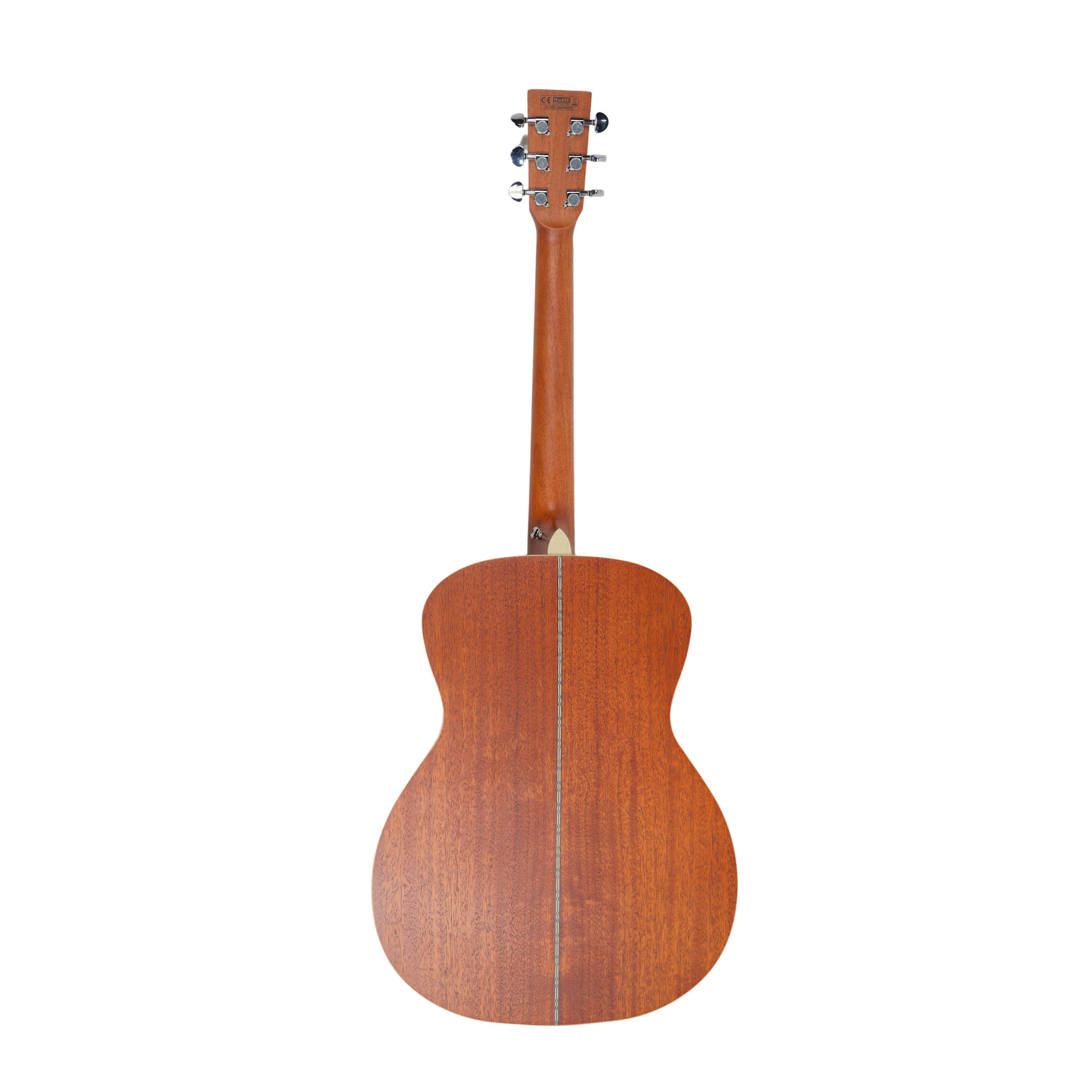SQOE OM40B Solid Spruce Top OM Acoustic Guitar Natural - back view