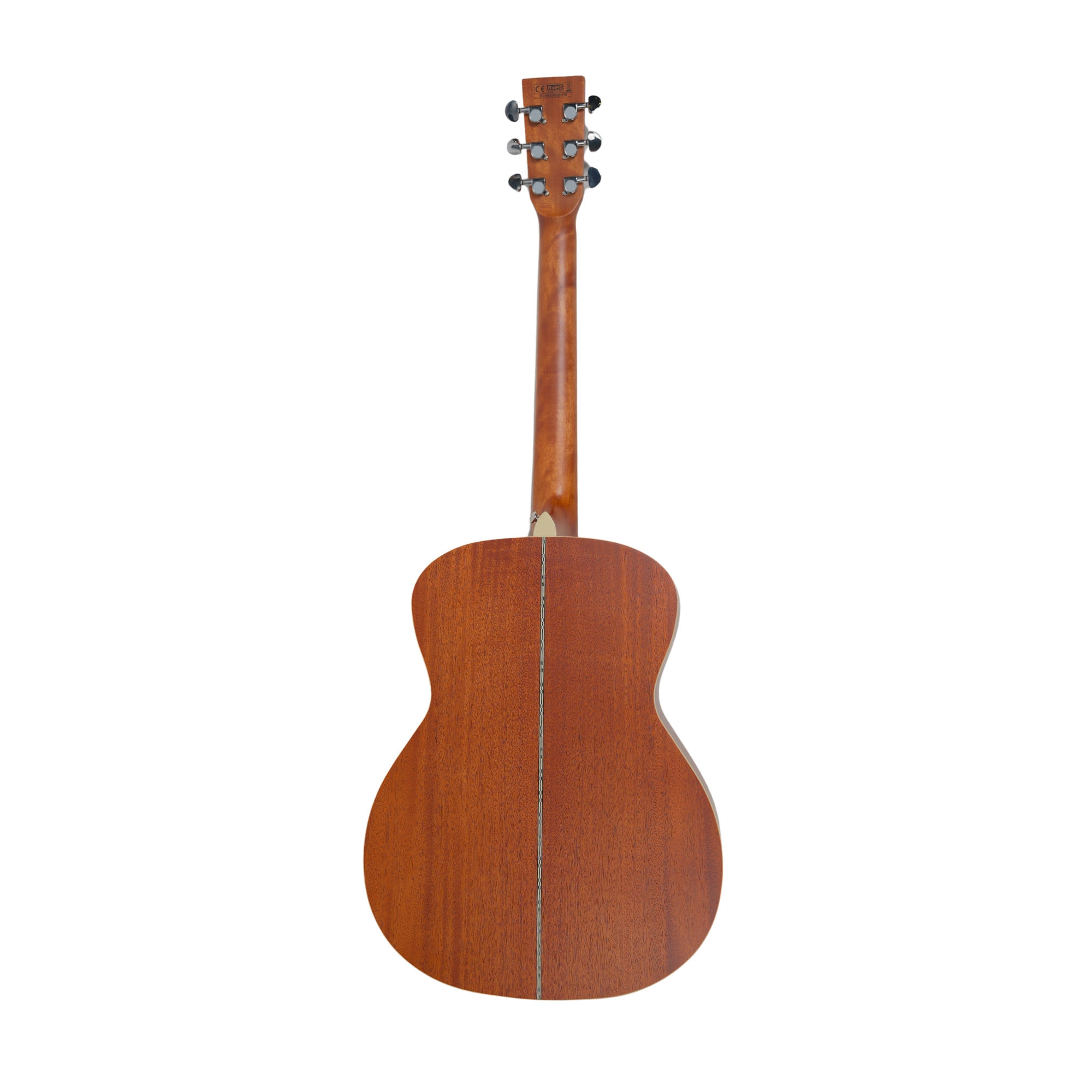 SQOE OM40B Solid Spruce Top OM Acoustic Guitar Sunburst - back view