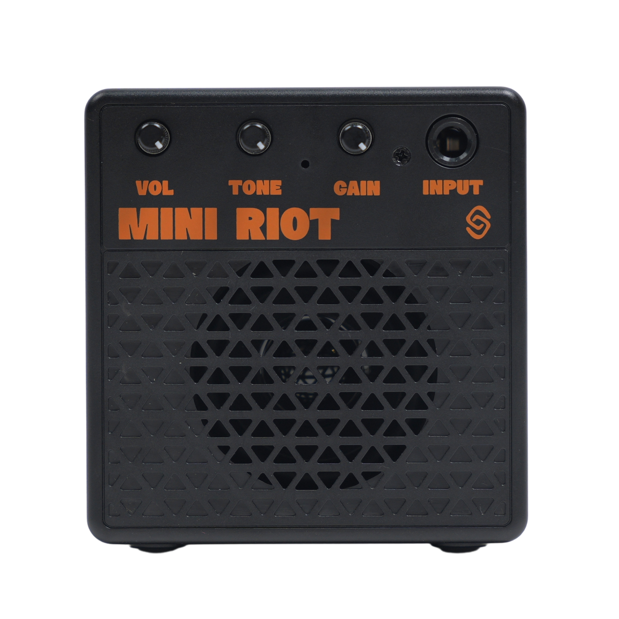 Strydom Mini Riot 8W Bluetooth Guitar Amplifier Coal - portable amp front view