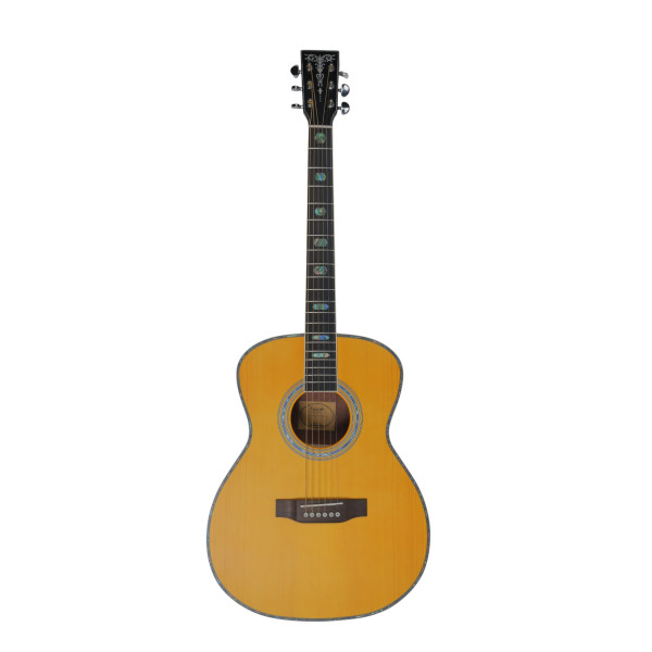 SQOE OM40B Solid Spruce Top OM Acoustic Guitar - Vintage Yellow