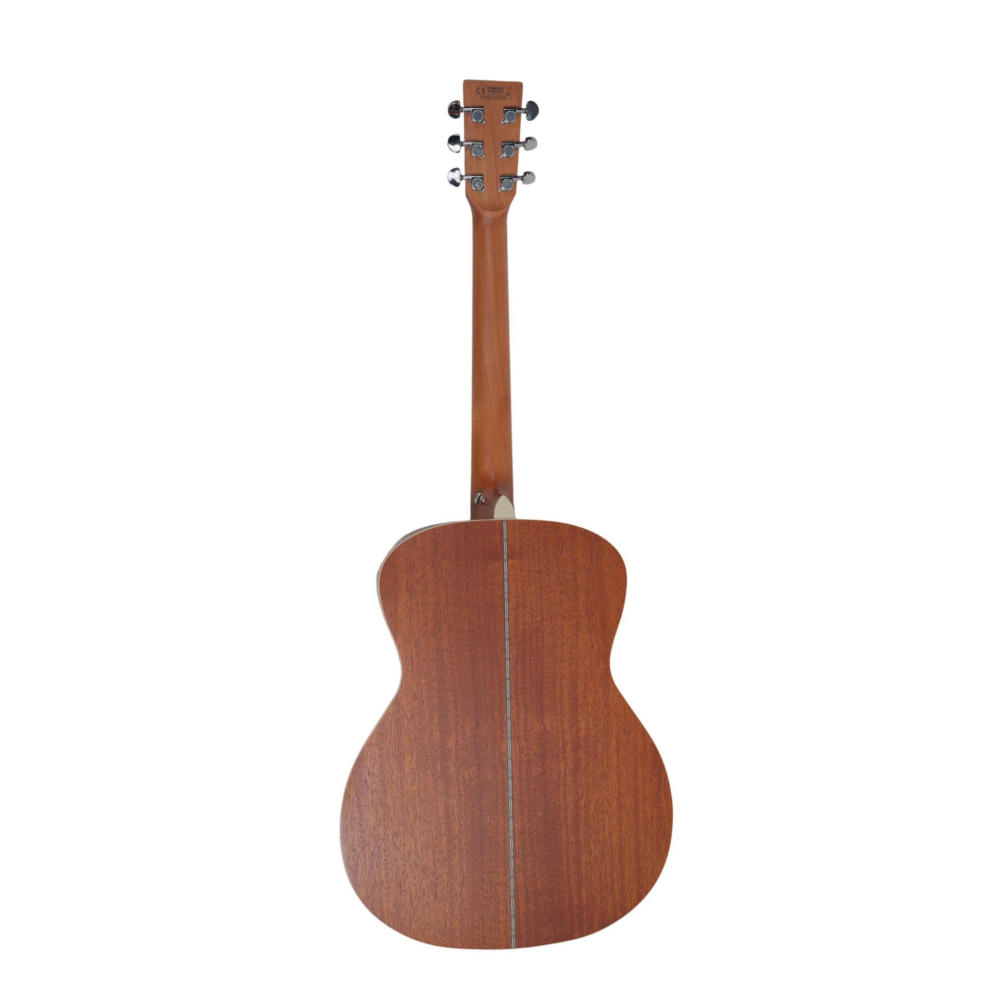 SQOE OM40B Solid Spruce Top OM Acoustic Guitar Vintage Yellow - back view