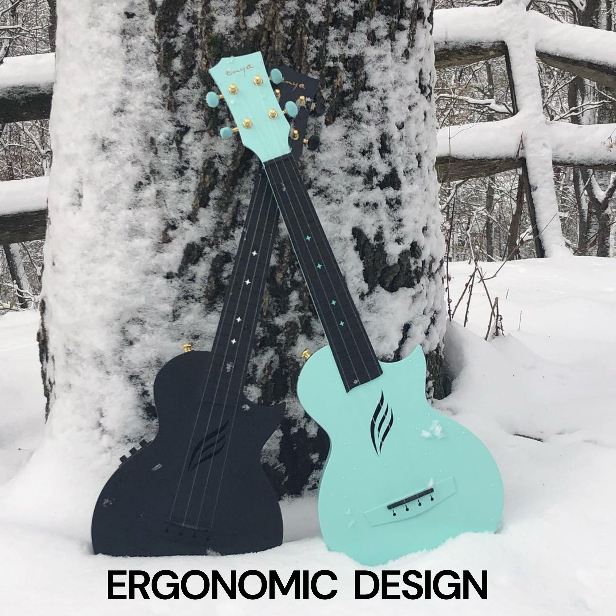 Enya Concert Nova U Carbon Fiber Travel Ukulele-Blue Matt