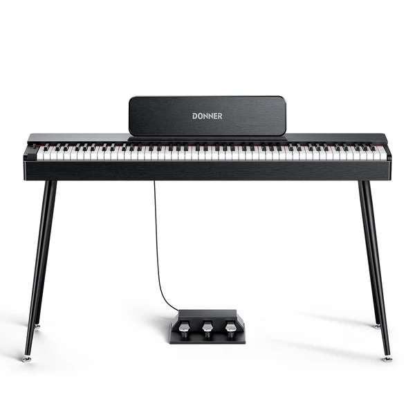 Donner Oura S100 Home Digital Piano with 88 Key Graded Hammer Weighted Keyboard for Beginner Boasts Bluetooth 3 Original MIDI Demos Local Off Function 2 10 W USB-MIDI Piano Three Pedal Black