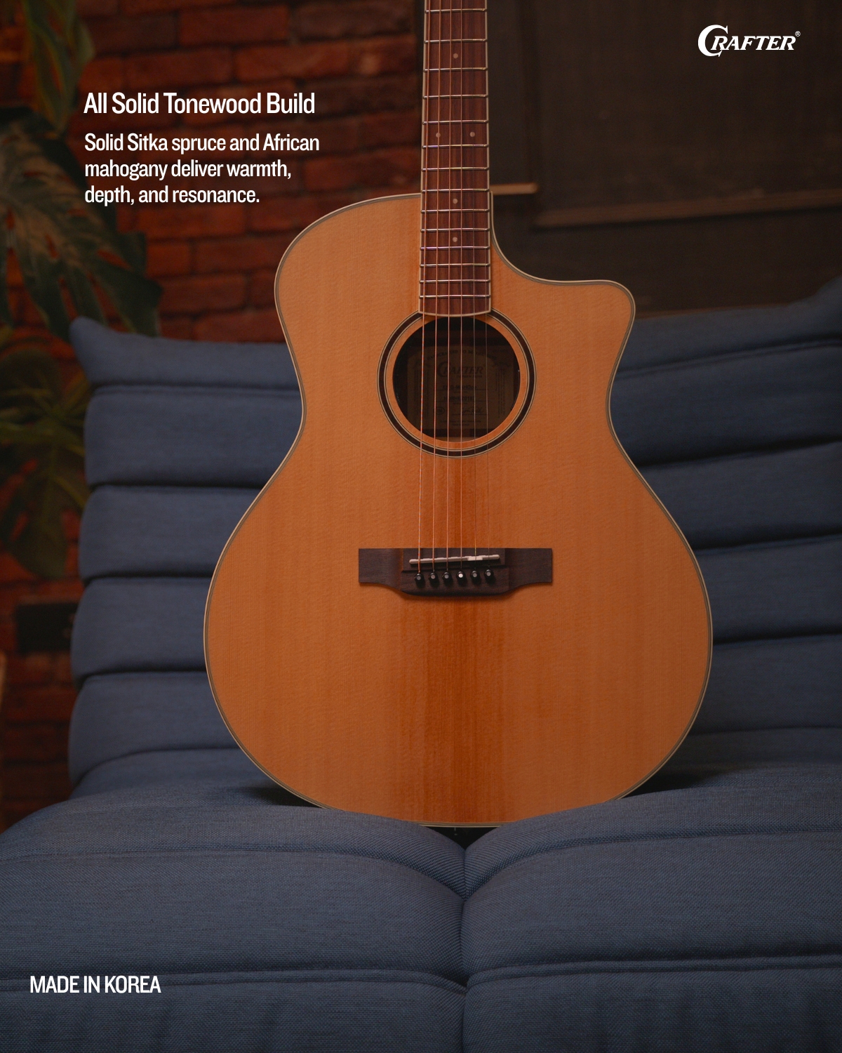 Crafter ES G MAHO CE Acoustic Electric Guitar