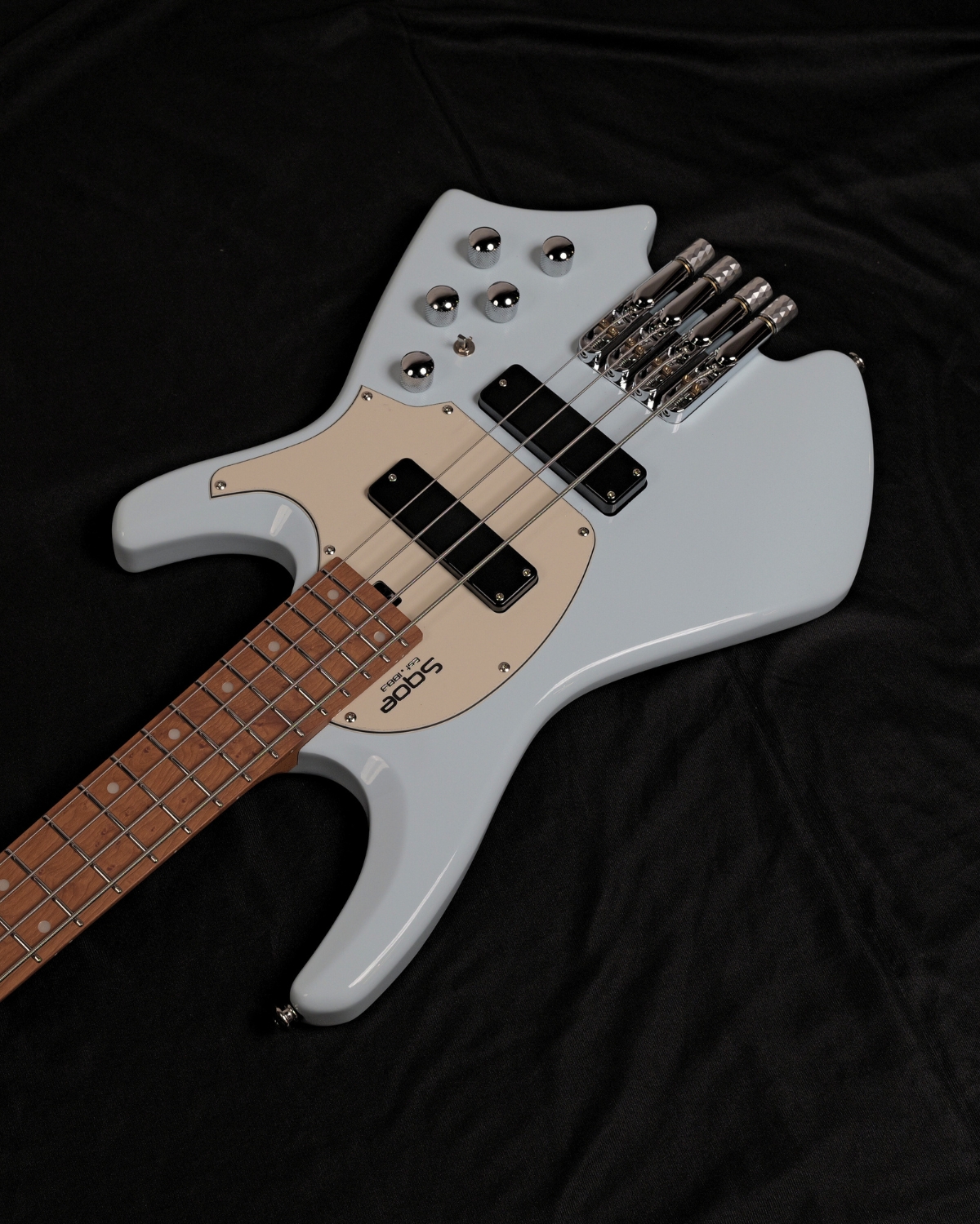 SQOE SBWT700 Sky Blue 4-String Headless Electric Bass Roasted Maple India