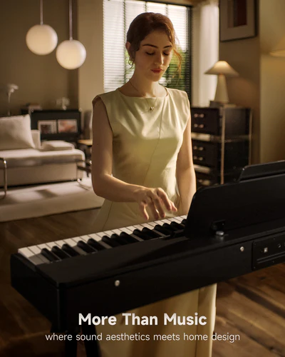 Donner Oura S100 Home Digital Piano with 88 Key Graded Hammer Weighted Keyboard for Beginner Boasts Bluetooth 3 Original MIDI Demos Local Off Function 2 10 W USB-MIDI Piano Three Pedal Black