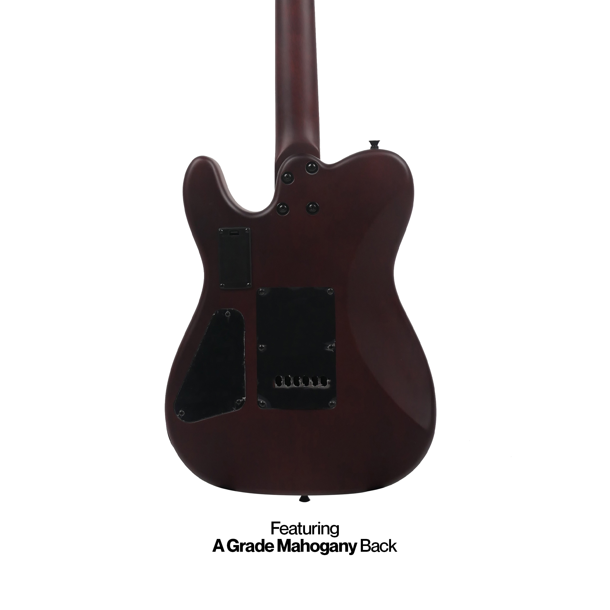 SQOE SETL800 Acoustic electric stage silent guitar - Natural Dark mahogany