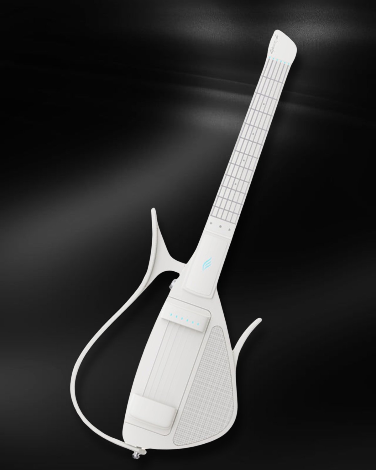 Enya CYBER-G Pick model Stringless Smart Guitar Foldable Travel Backing Guitar Built-in Drum Machine Bassline 20 instrument Sounds for One-Man Band App Interactive Chord Sheets For Adults Teens White