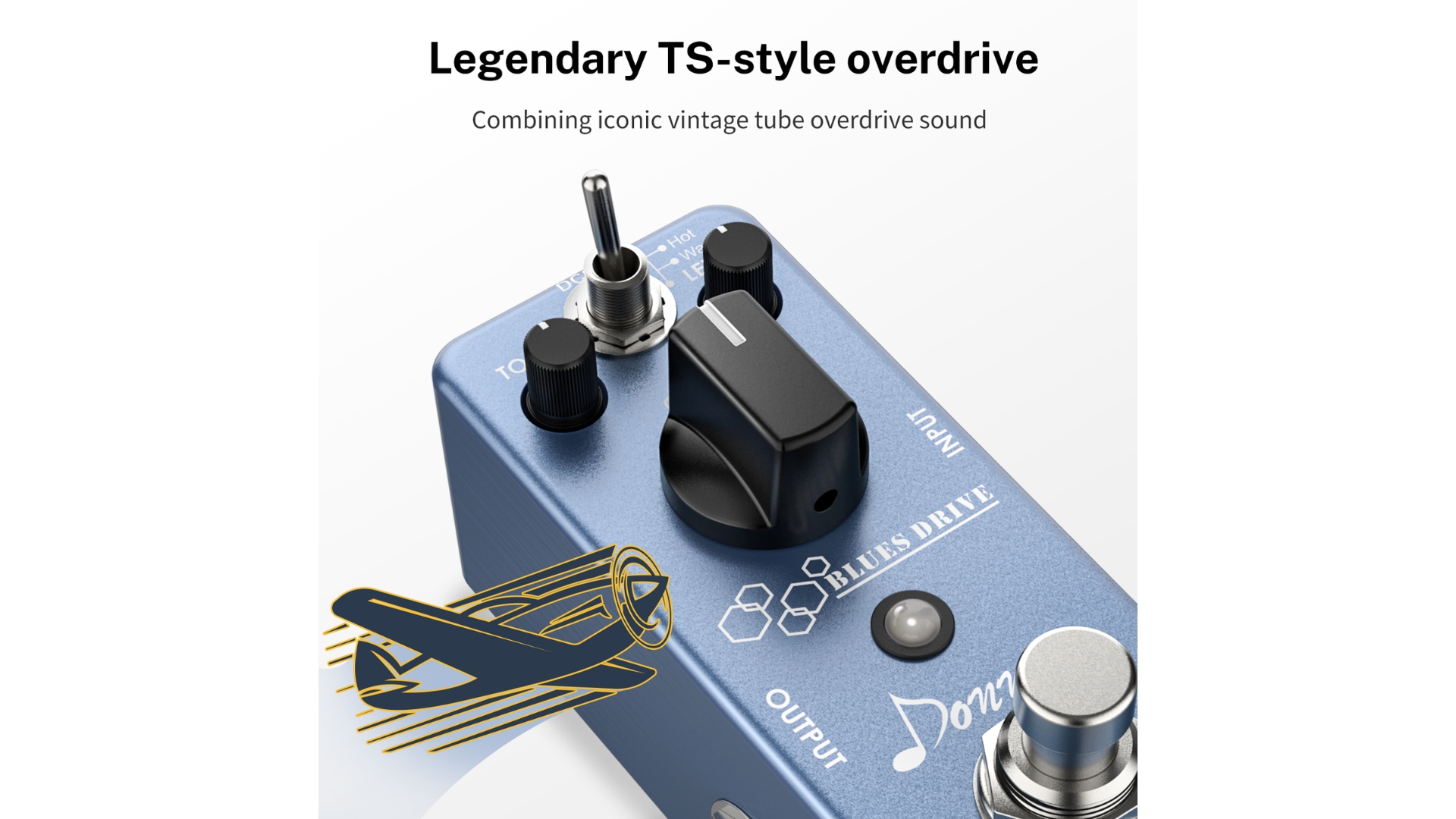 Donner Blues Drive Classical Electronic Vintage Overdrive Effect Pedal True Bypass WarmHot Modes