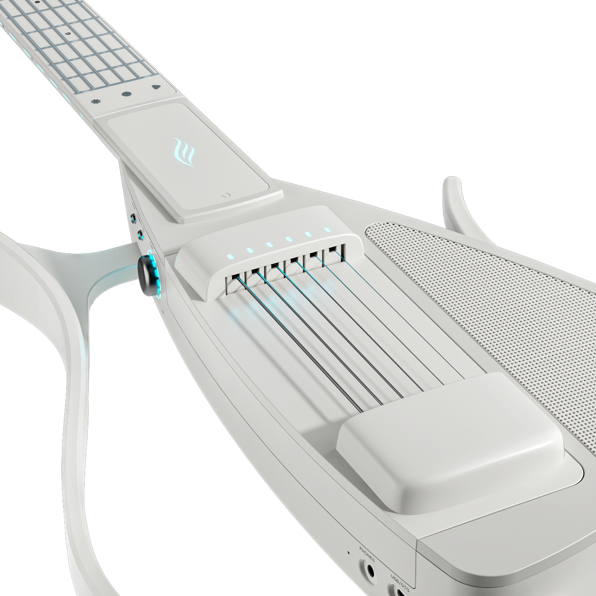 Enya CYBER-G Pick model Stringless Smart Guitar Foldable Travel Backing Guitar Built-in Drum Machine Bassline 20 instrument Sounds for One-Man Band App Interactive Chord Sheets For Adults Teens White