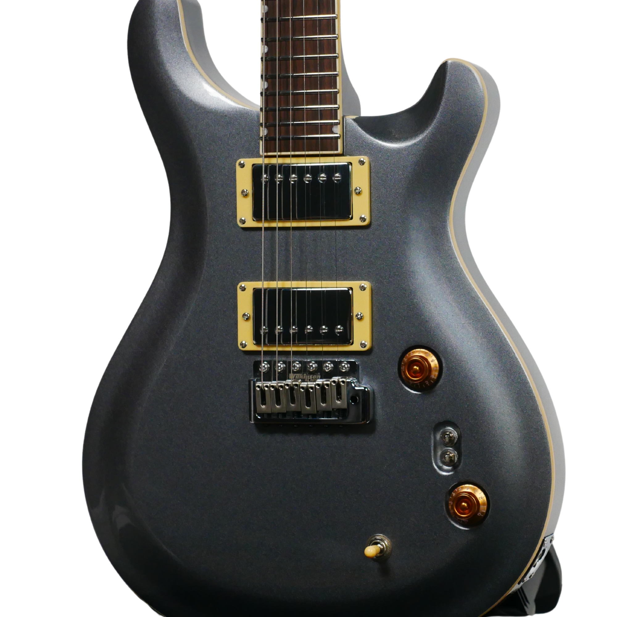 SQOE SE200 SHINY SILVER Electric Guitar  Wilkinson Tremolo Mirror Gloss Finish