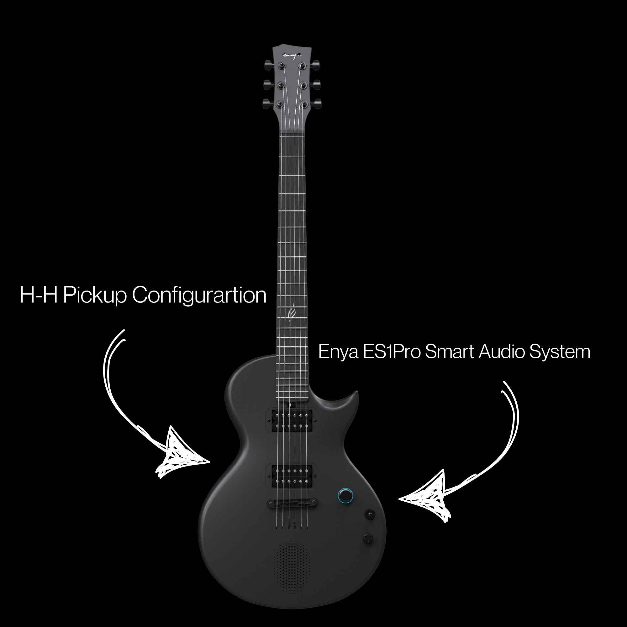 Enya Nova GO Sonic smart electric guitar Black exclusive thickened bag Type-C charging cable