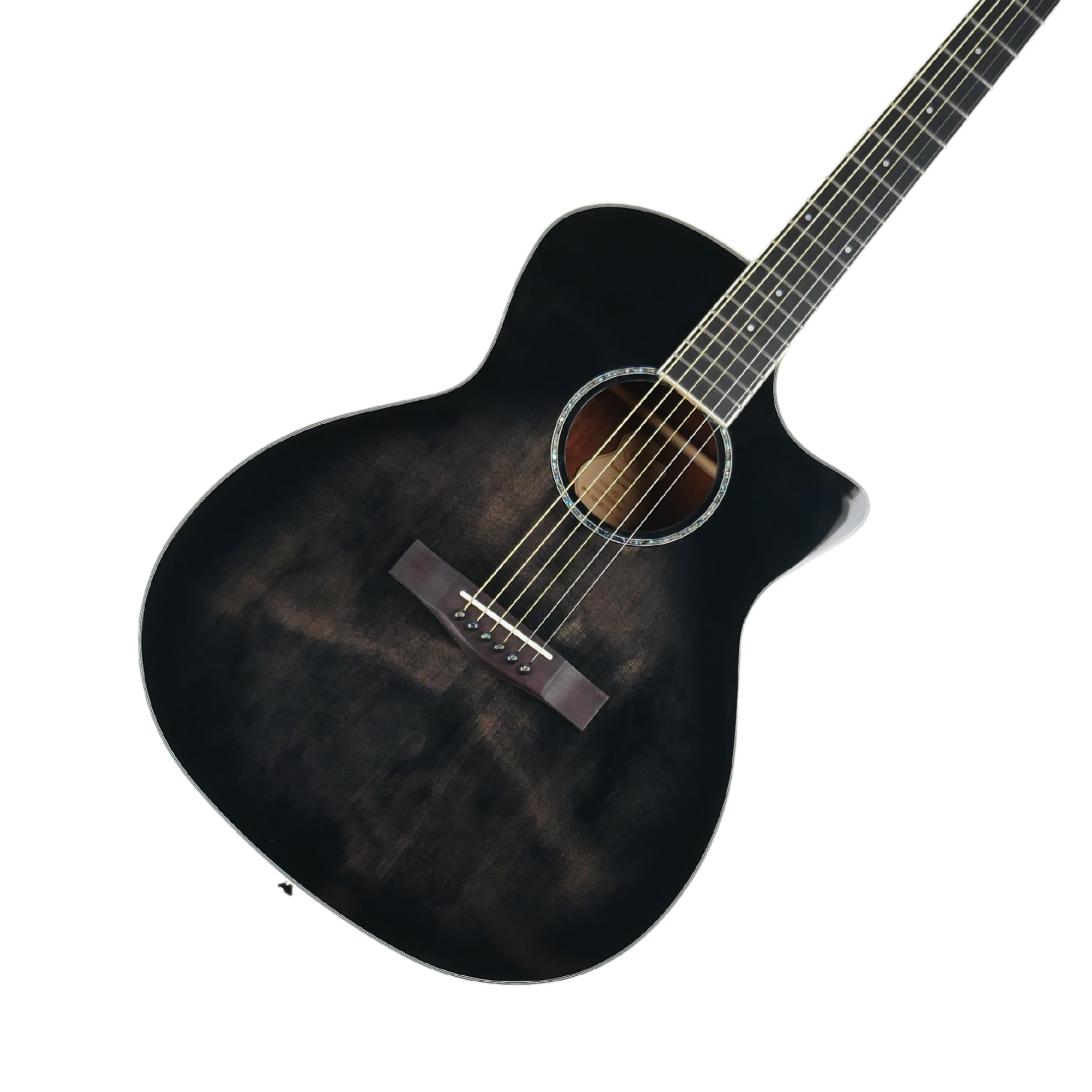 SQOE S340 FGCS Solid top Acoustic guitar - Trans Black