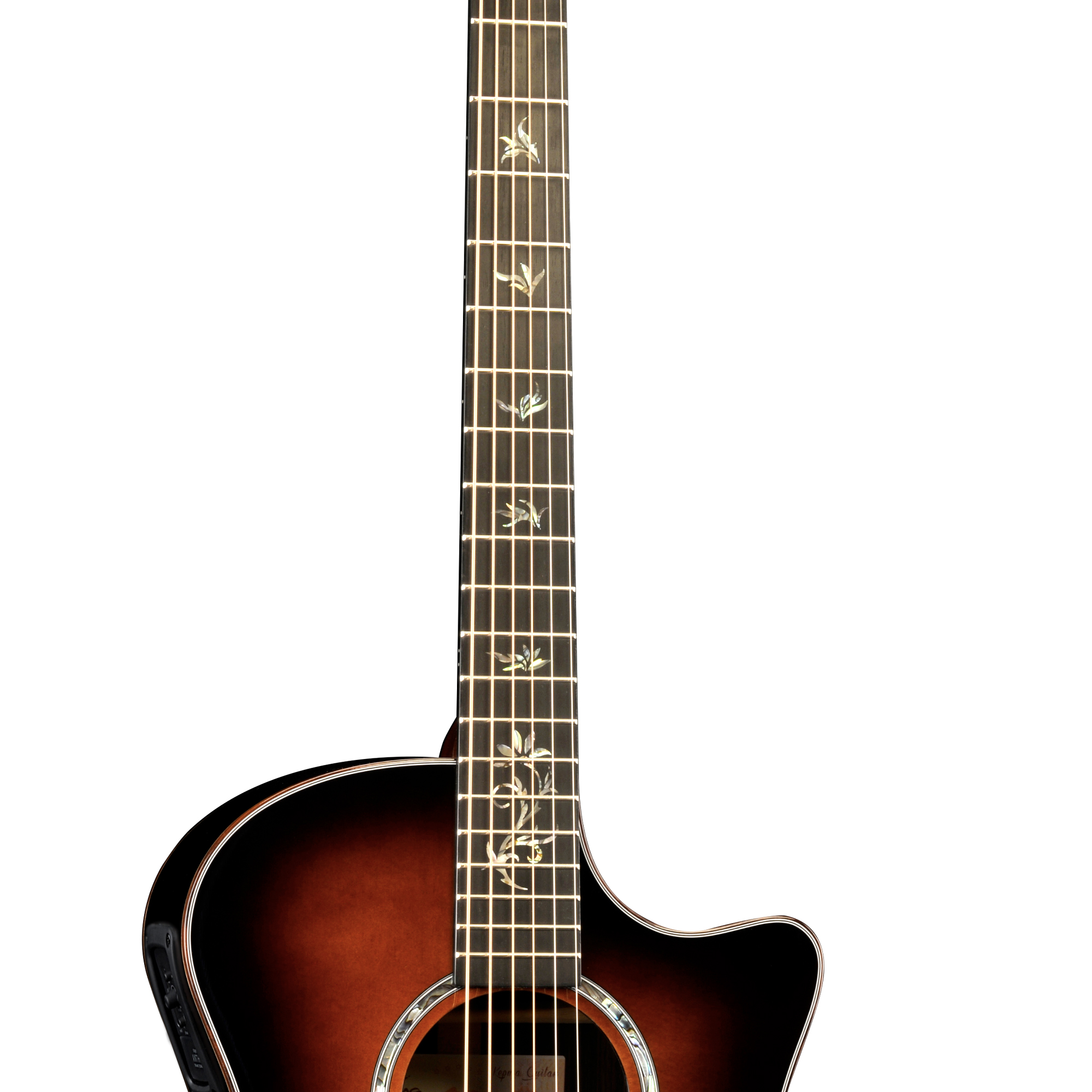 Kepma B1E GA Wa Grand auditorium All solid guitar with Lr baggs stage pro anthem pick up - Cherry burst