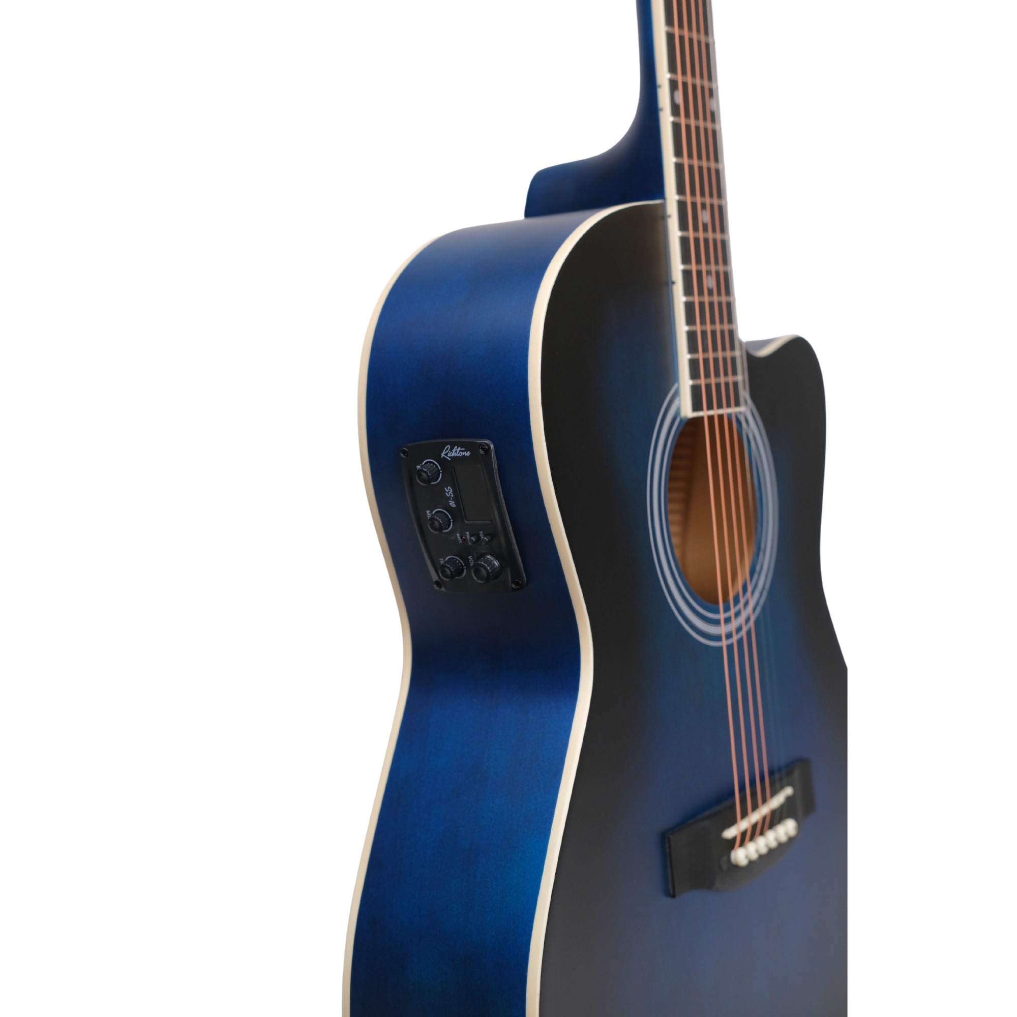 Richtone 39inch RT39CEQ 3 BAND EQ blueburst matt cutaway guitar