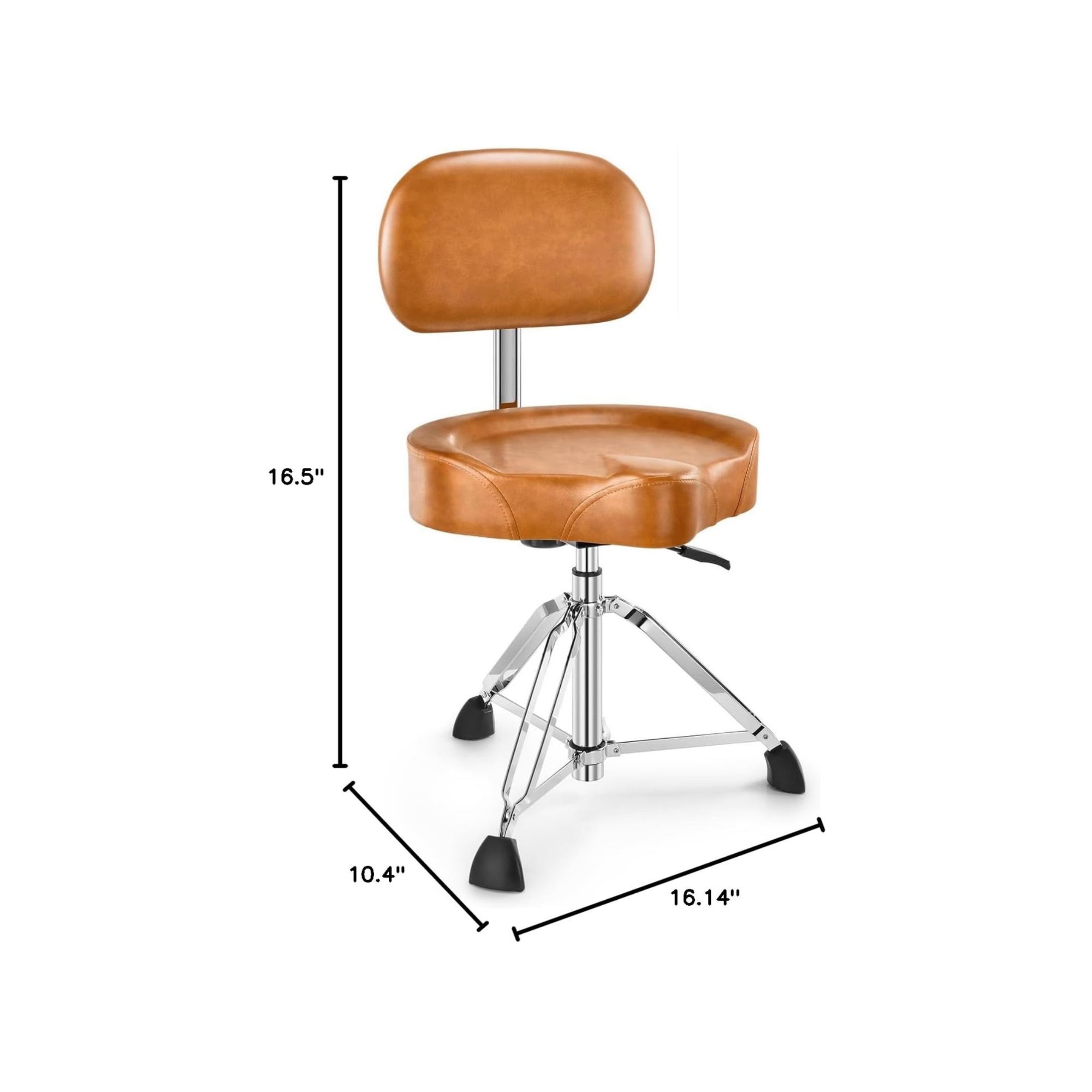 Donner DHT250 Drum Throne with Backrest Heavy Duty Hydraulic Drum Stool Height Adjustable Motorcycle Style Drum Seat Saddle Drum Throne for Adults Drummers BROWN