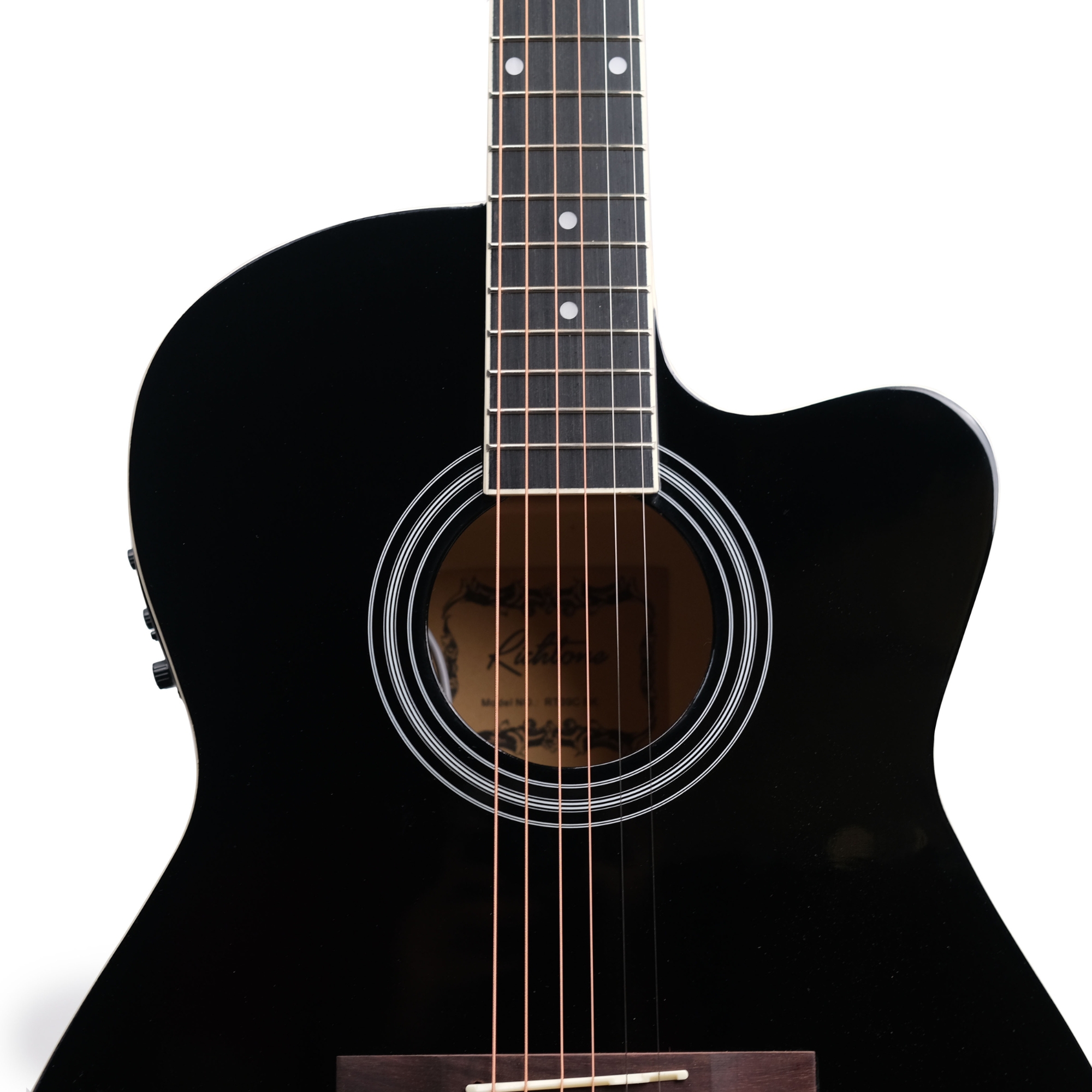 Richtone 39inch RT39CEQ 3 BAND EQ black glossy cutaway guitar