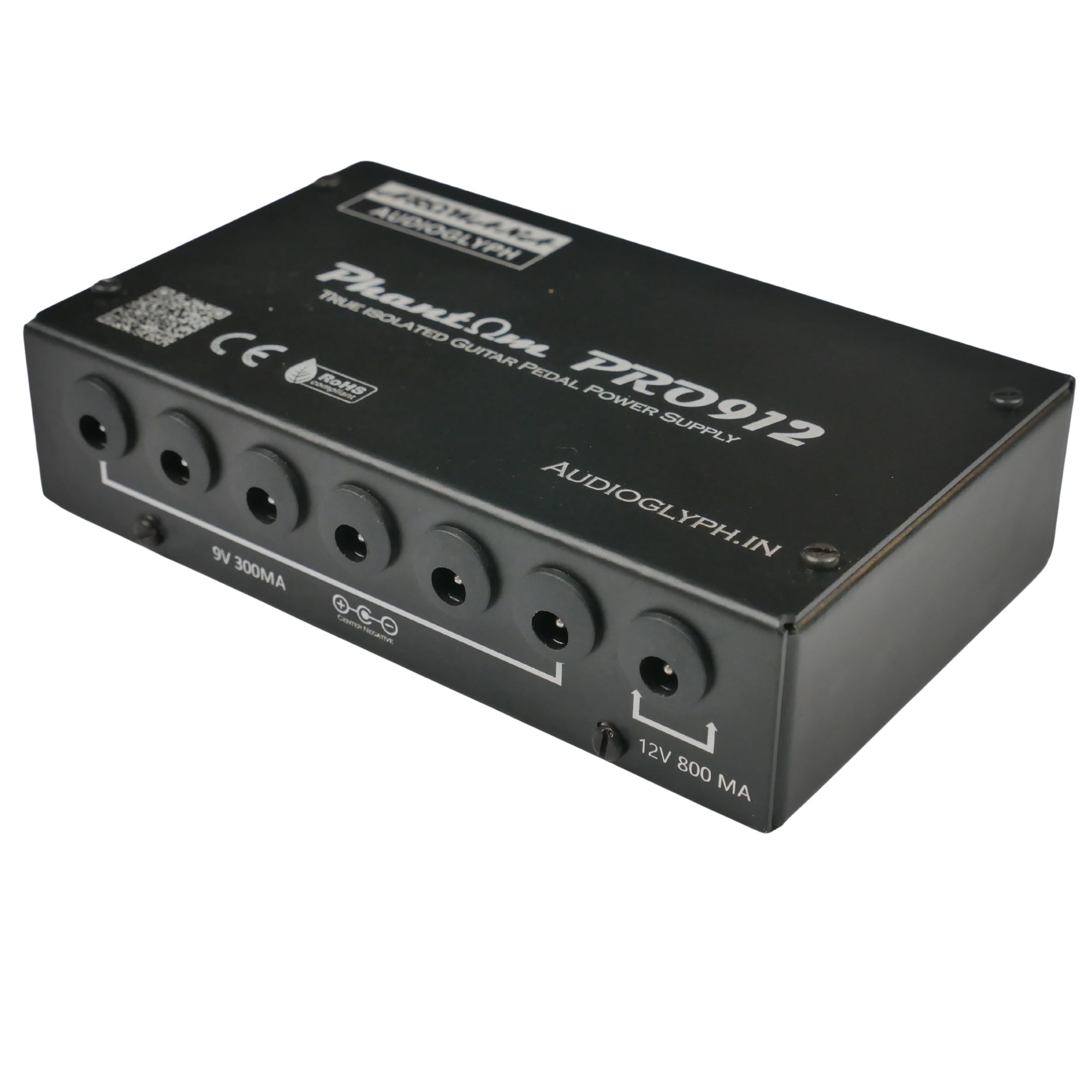 Arowana AudioGlyph Phantom Pro912 True Isolated Guitar Pedal Power Supply - 6 x 9V 300mA 1 x 12V 850mA