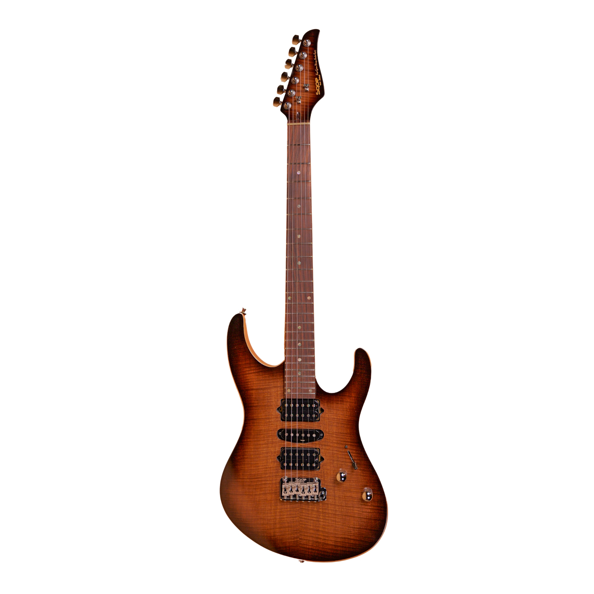 SQOE SEIB998 Caramel Black Custom HSH Electric Guitar